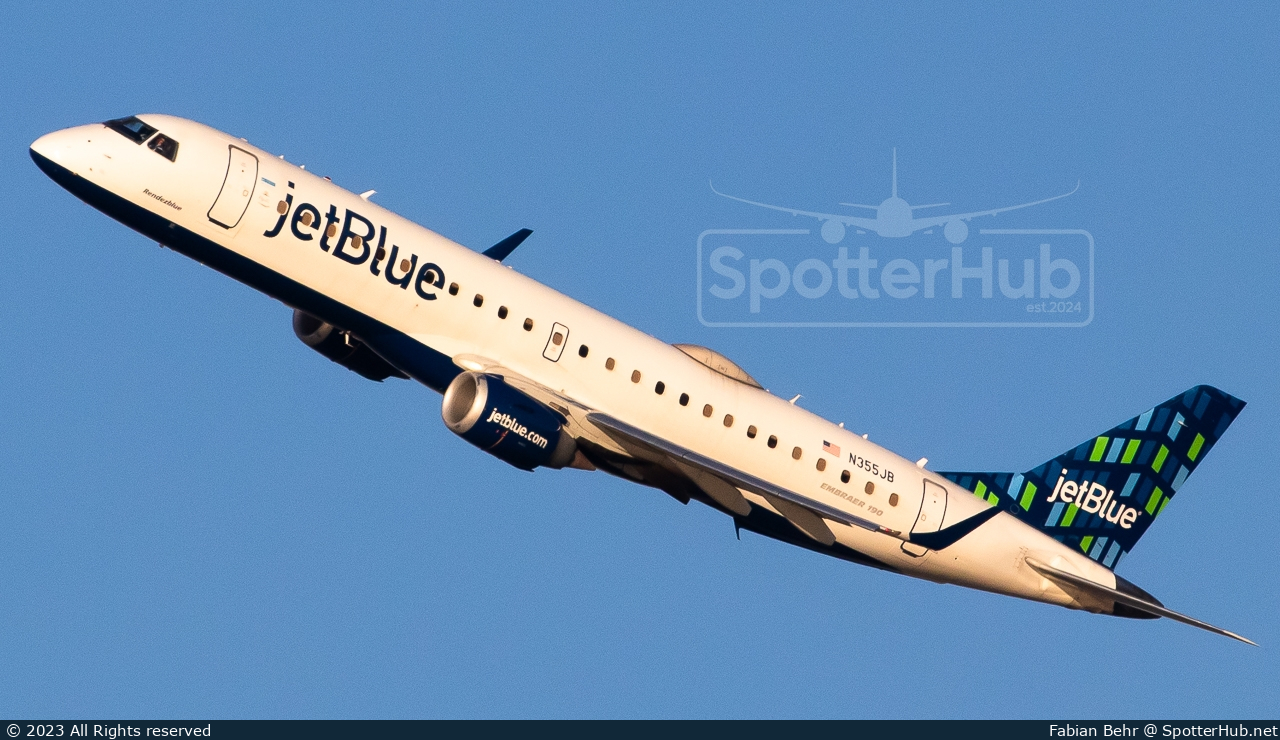 Photo of N355JB - Embraer ERJ-190AR operated by jetBlue Airways