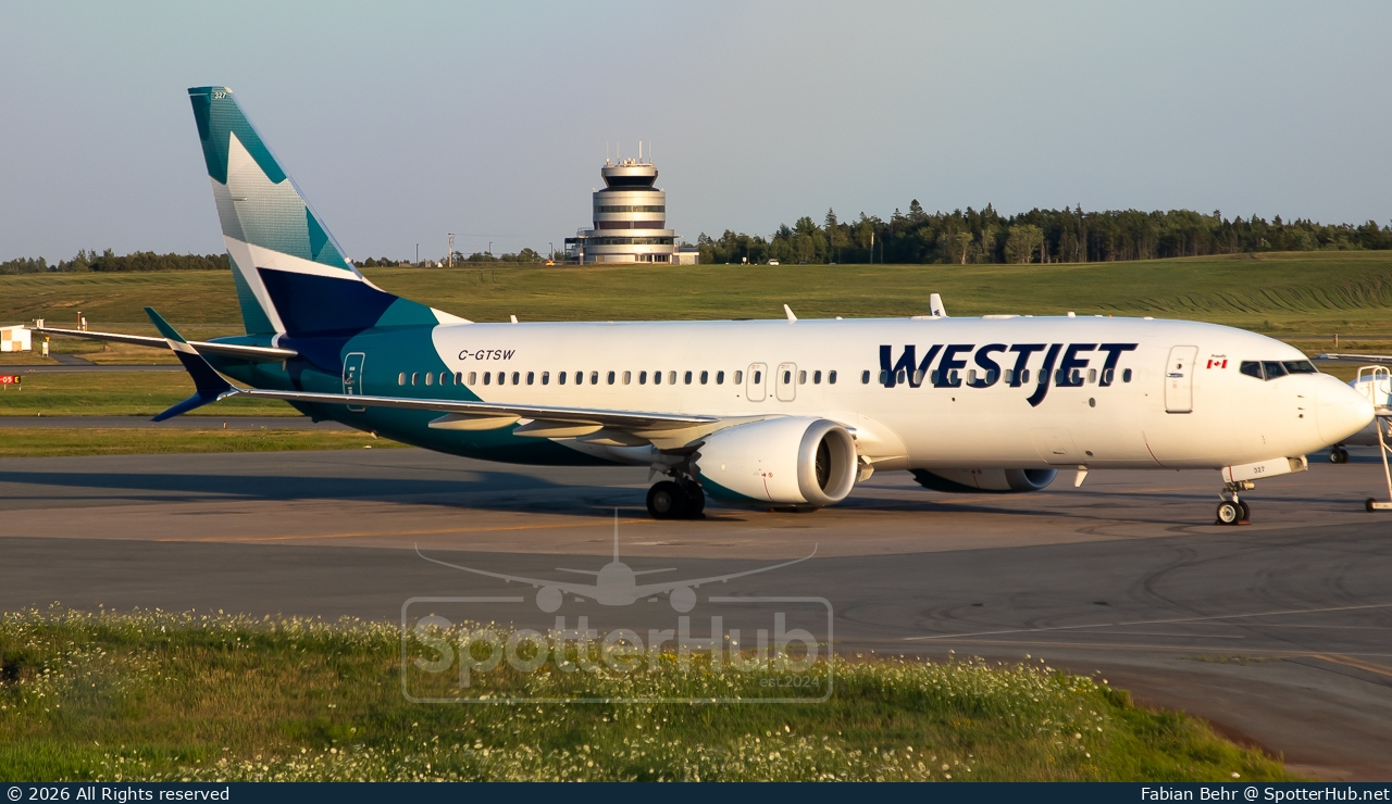 Photo of C-GTSW - Boeing 737 MAX 8 operated by WestJet Airlines
