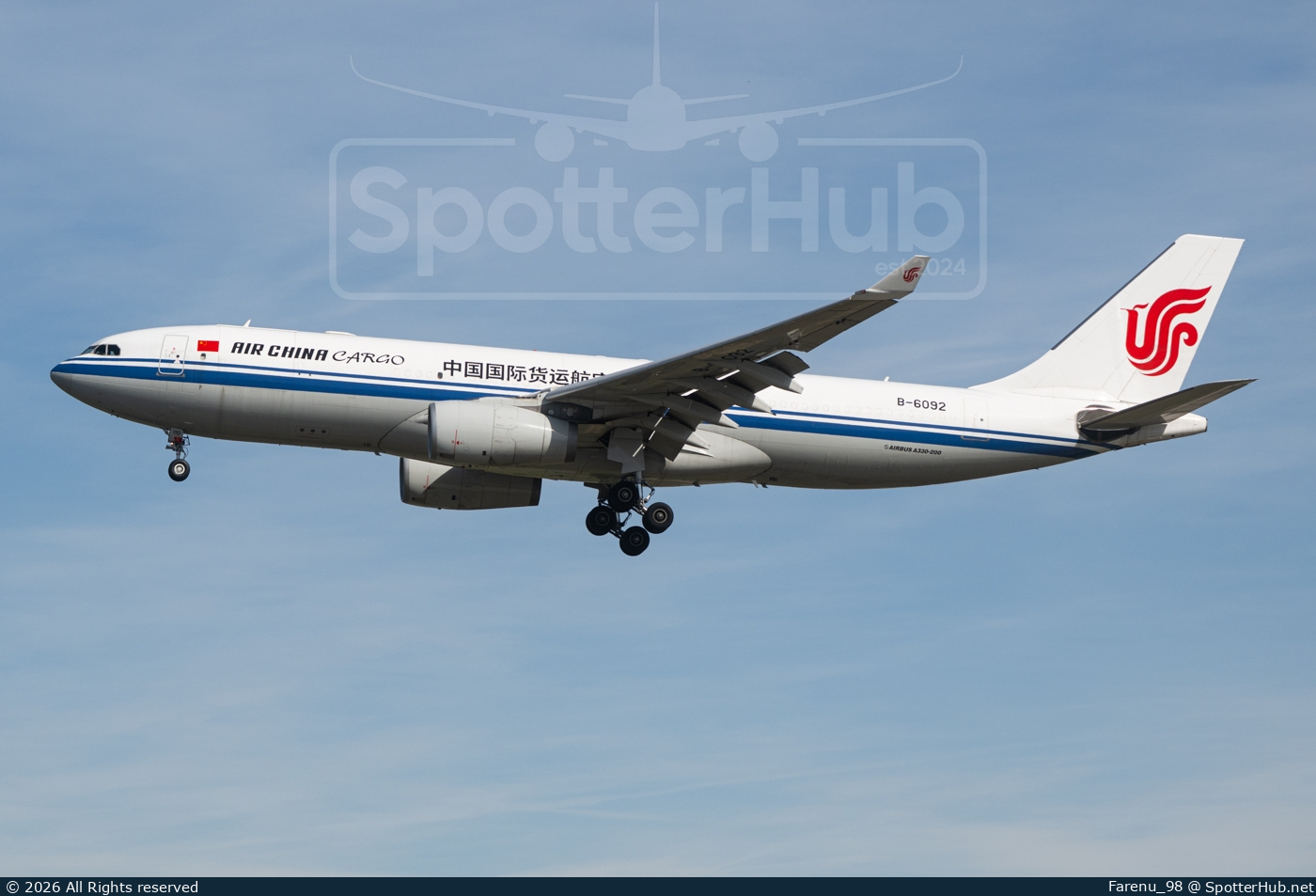 Photo of B-6092 - Airbus A330-243(P2F) operated by Air China Cargo