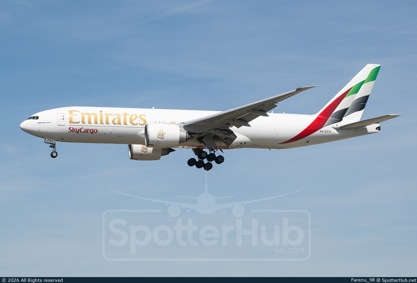 Photo of A6-EFO - Boeing 777-F1H operated by Emirates SkyCargo