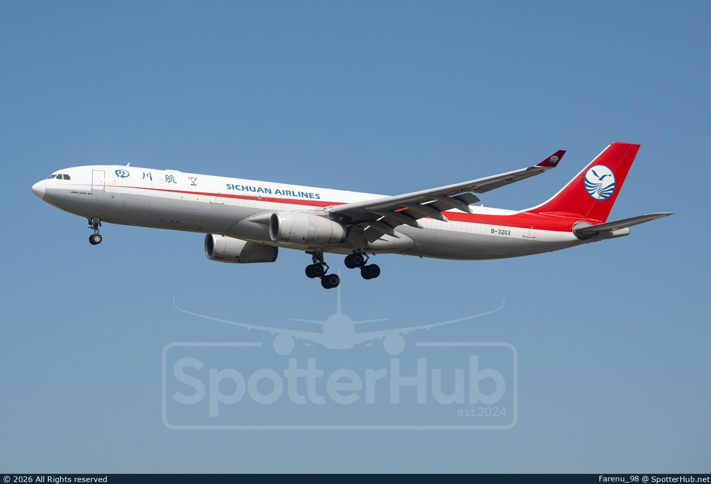 Photo of B-32GX - Airbus A330-343(P2F) operated by Sichuan Airlines Cargo