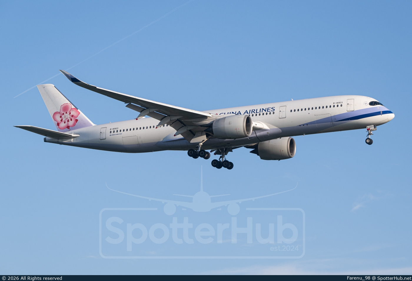 Photo of B-18903 - Airbus A350-941 operated by China Airlines