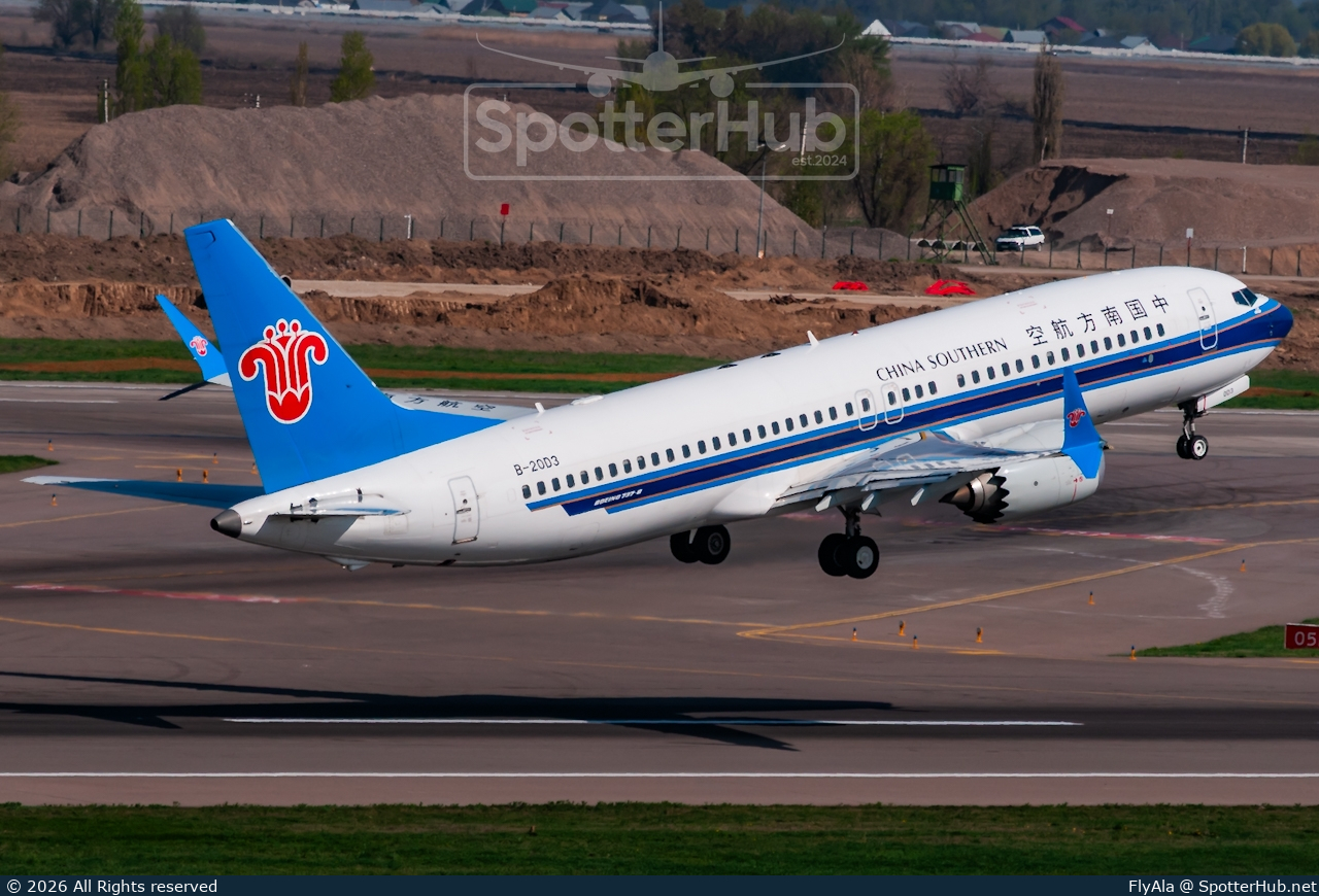 Photo of B-20D3 - Boeing 737 MAX 8 operated by China Southern Airlines