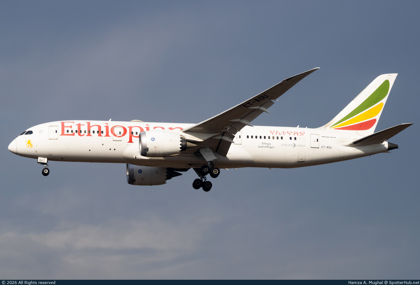 Photo of ET-AOU - Boeing 787-8 Dreamliner operated by Ethiopian Airlines