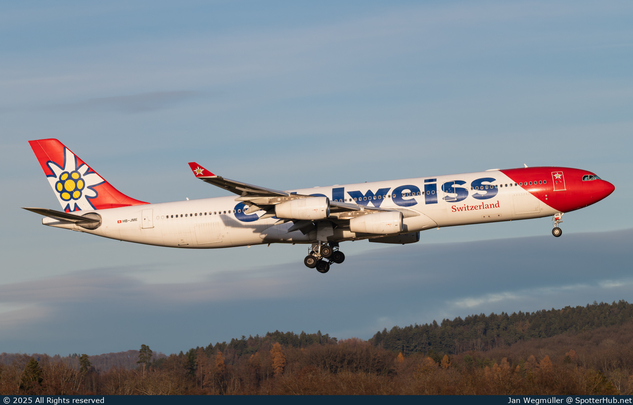 Photo of HB-JME - Airbus A340-313 operated by Edelweiss Air