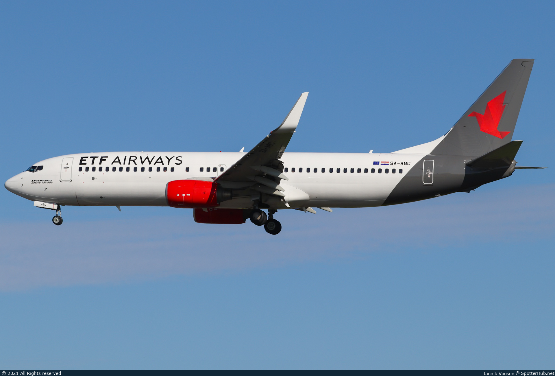 Photo of 9A-ABC - Boeing 737-8Q8 operated by ETF Airways