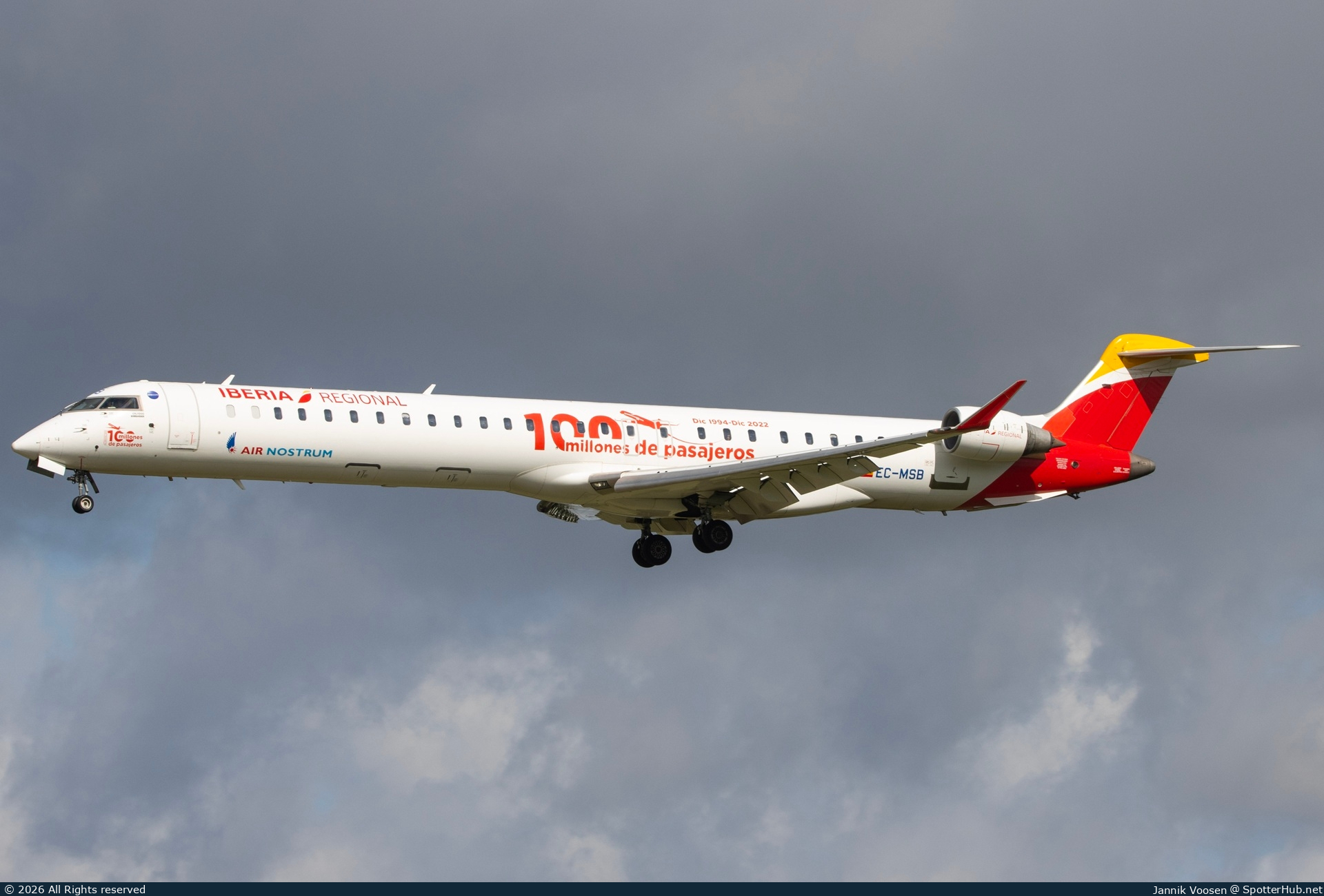 Photo of EC-MSB - Bombardier CRJ-1000 operated by Iberia Regional (opb Air Nostrum)
