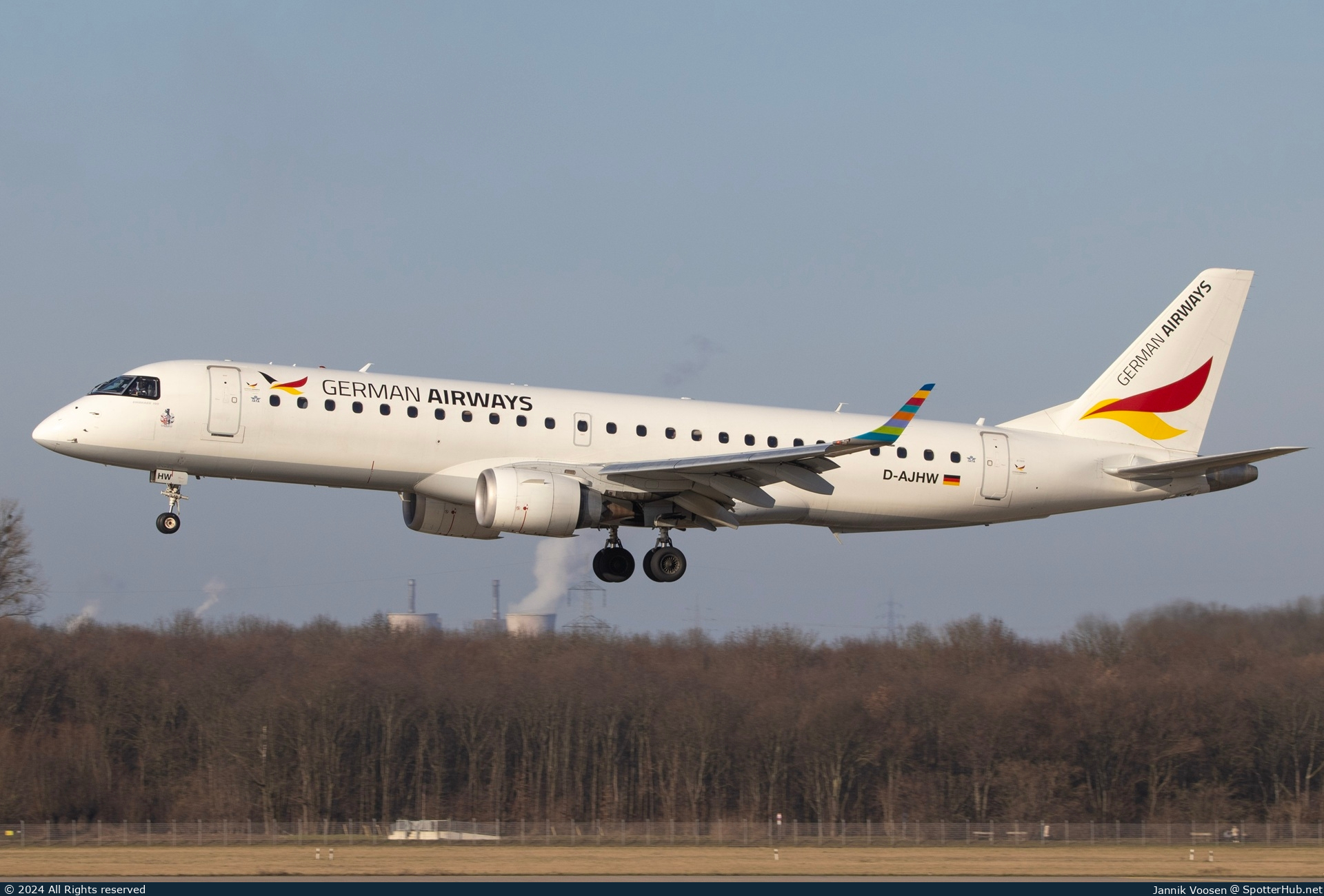 Photo of D-AJHW - Embraer ERJ-190LR operated by German Airways
