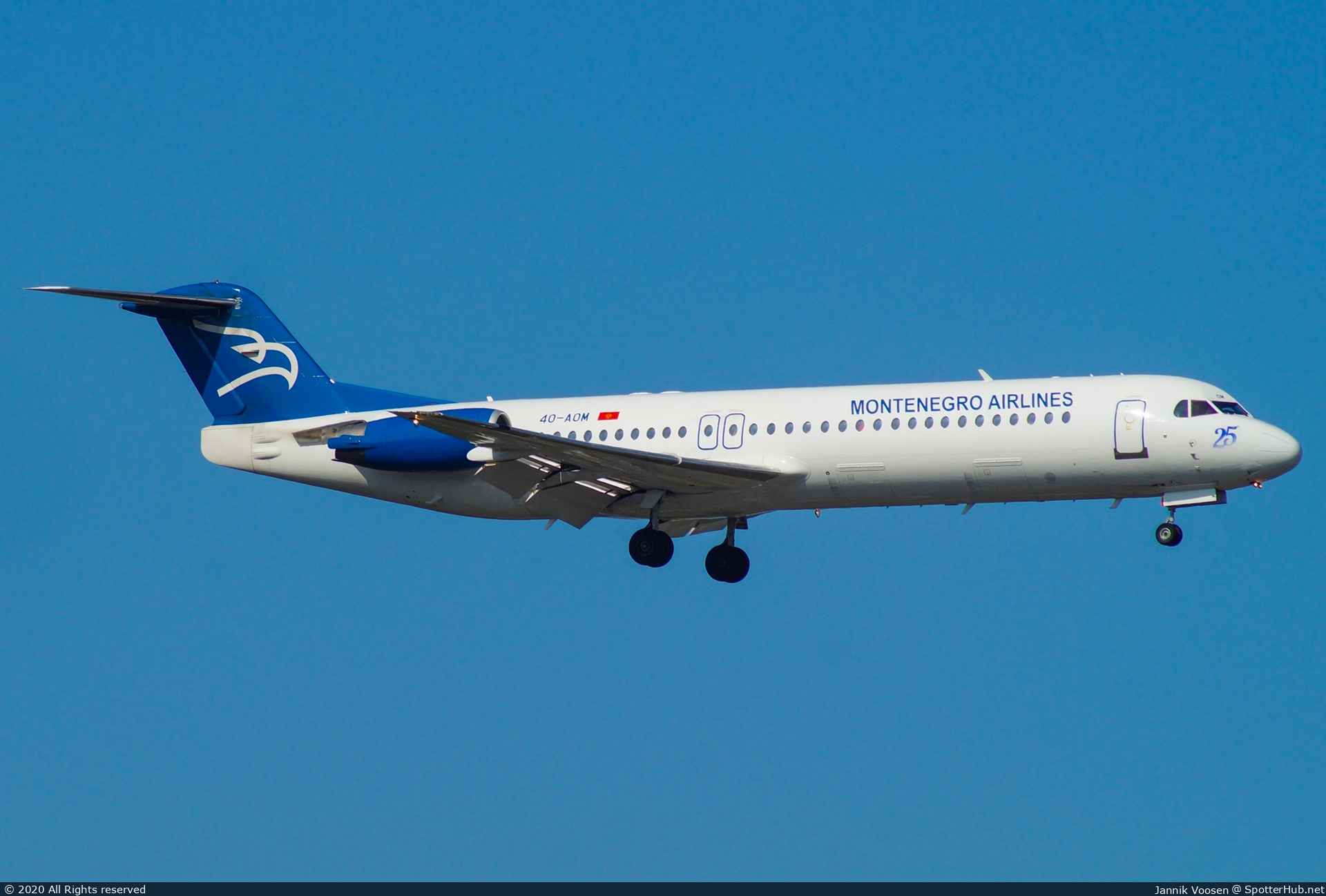 Photo of 4O-AOM - Fokker 100 operated by Montenegro Airlines