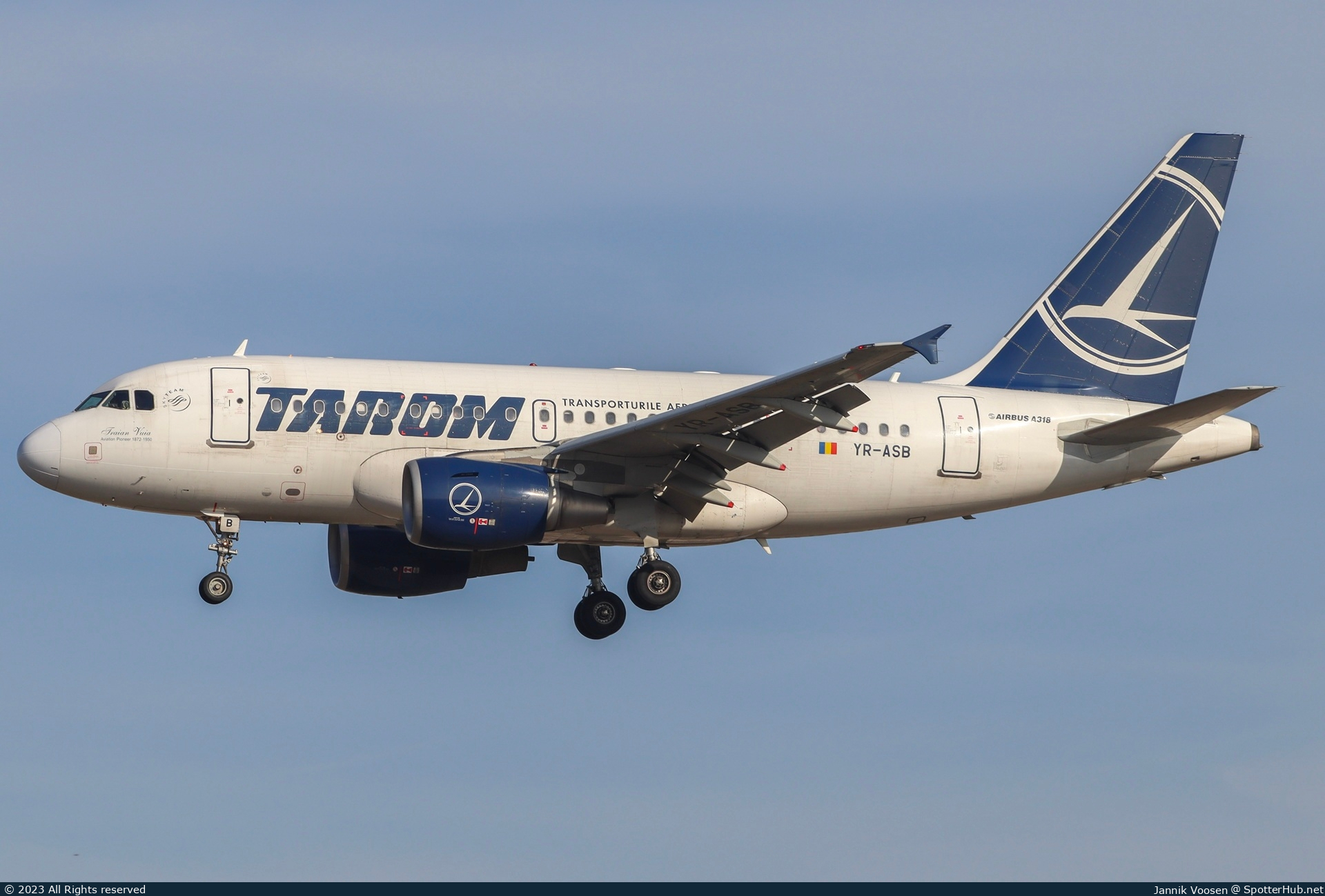 Photo of YR-ASB - Airbus A318-111 operated by Tarom - Romanian Air Transport