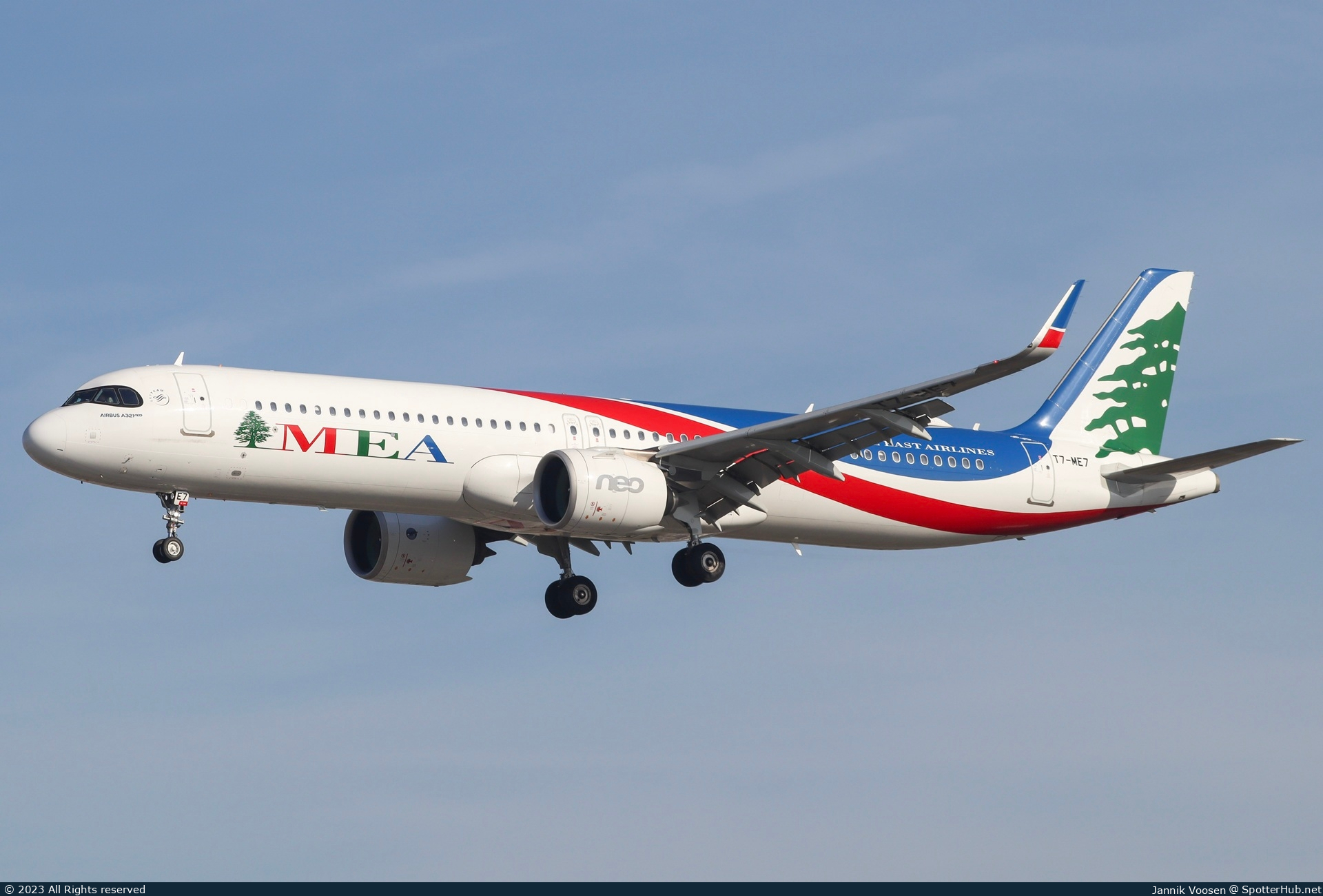 Photo of T7-ME7 - Airbus A321-271NX operated by MEA Middle East Airlines
