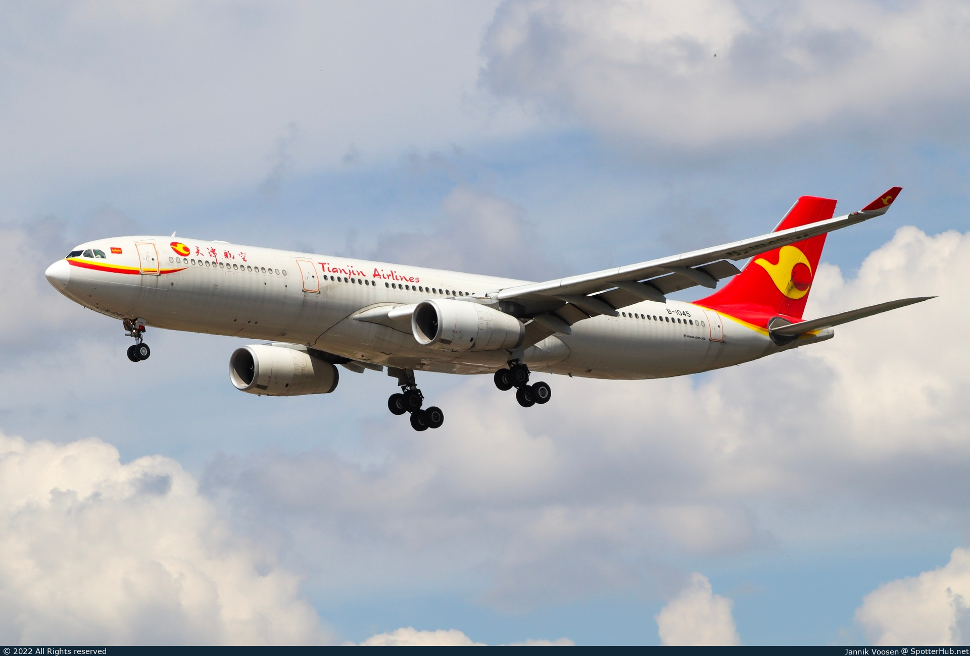 Photo of B-1045 - Airbus A330-343 operated by Tianjin Airlines
