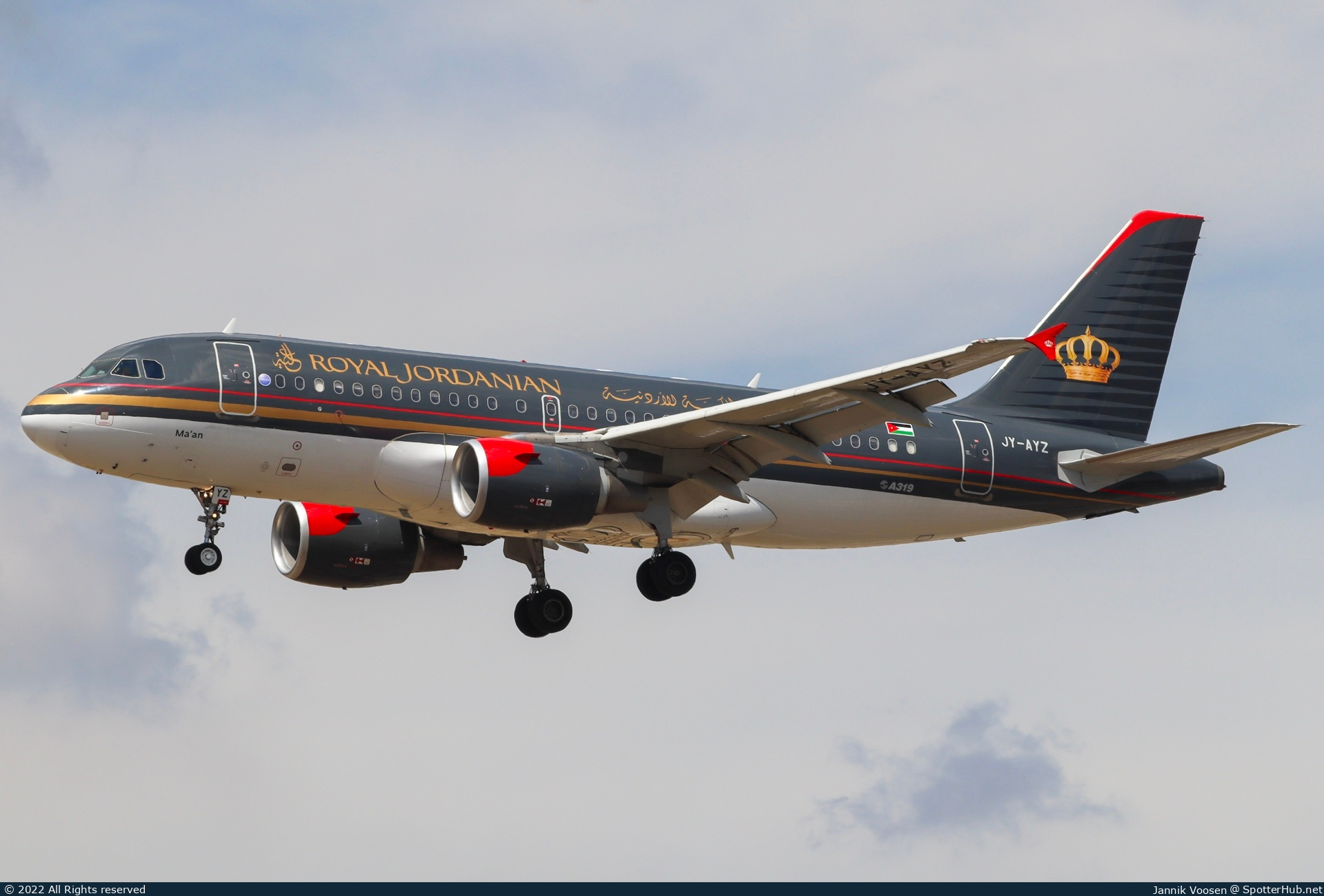 Photo of JY-AYZ - Airbus A319-111 operated by Royal Jordanian Airlines