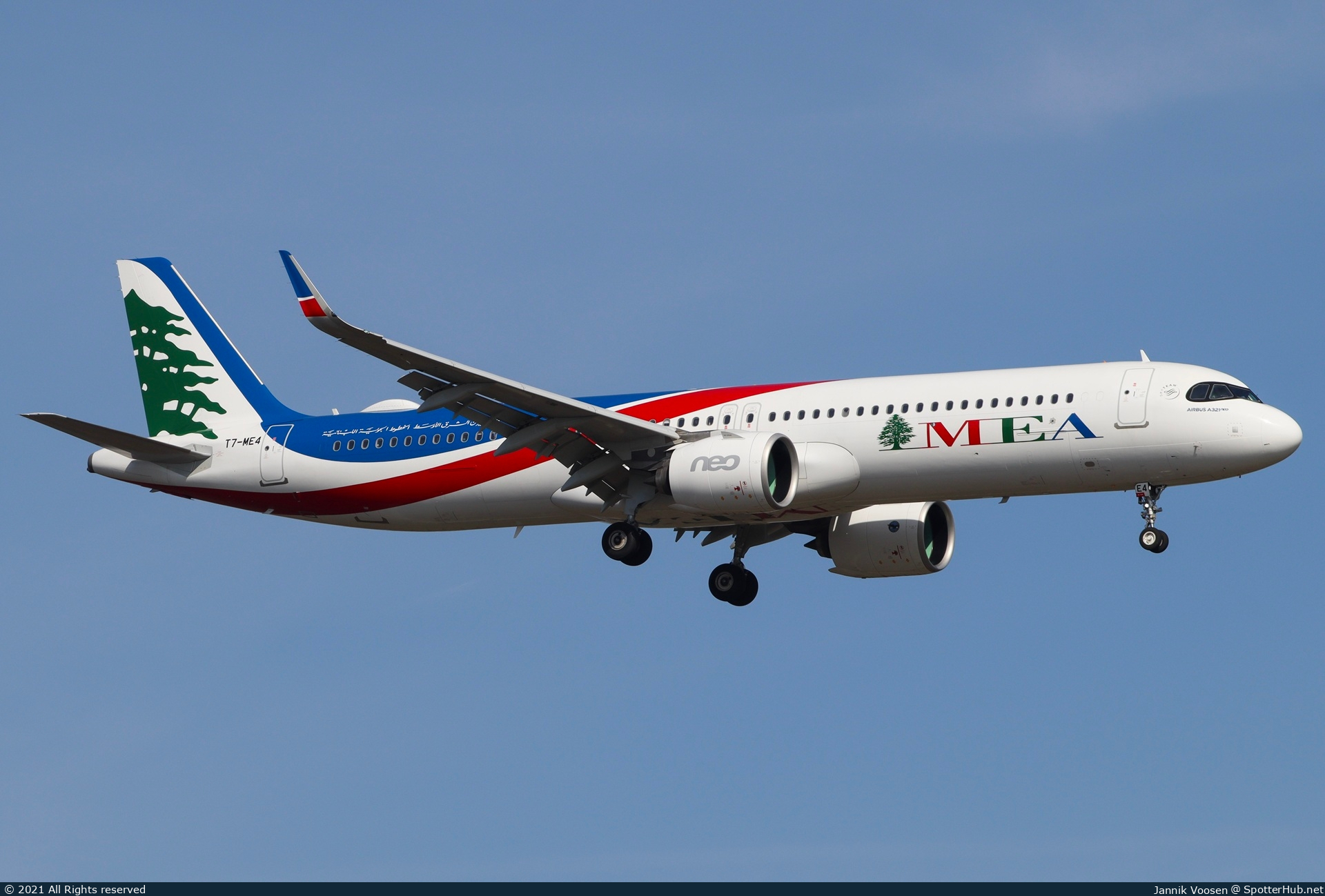 Photo of T7-ME4 - Airbus A321-271NX operated by MEA Middle East Airlines
