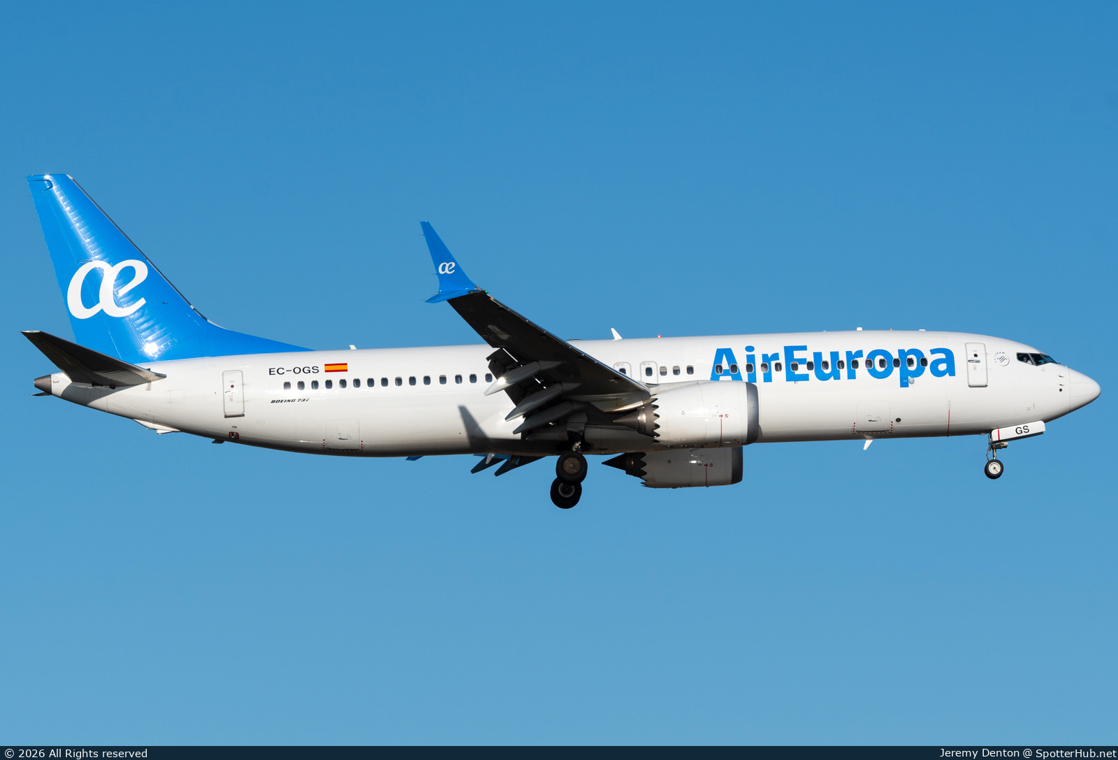 Photo of EC-OGS - Boeing 737 MAX 8 operated by Air Europa