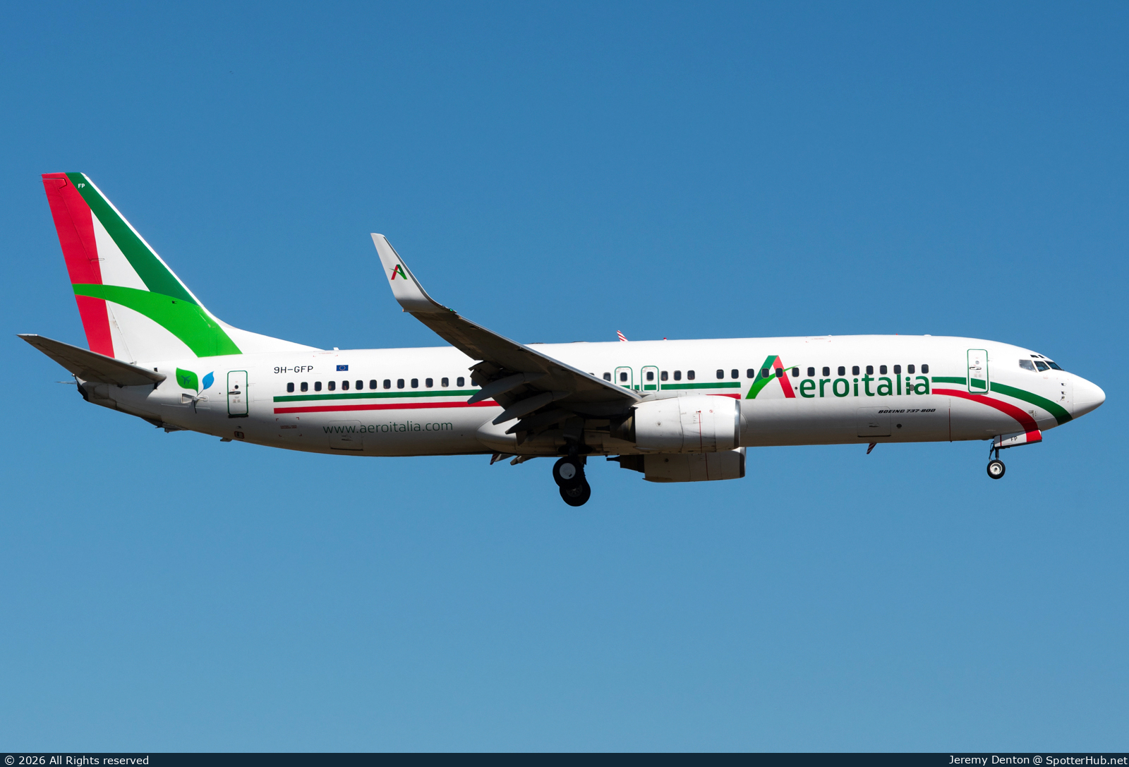 Photo of 9H-GFP - Boeing 737-89L operated by Aeroitalia