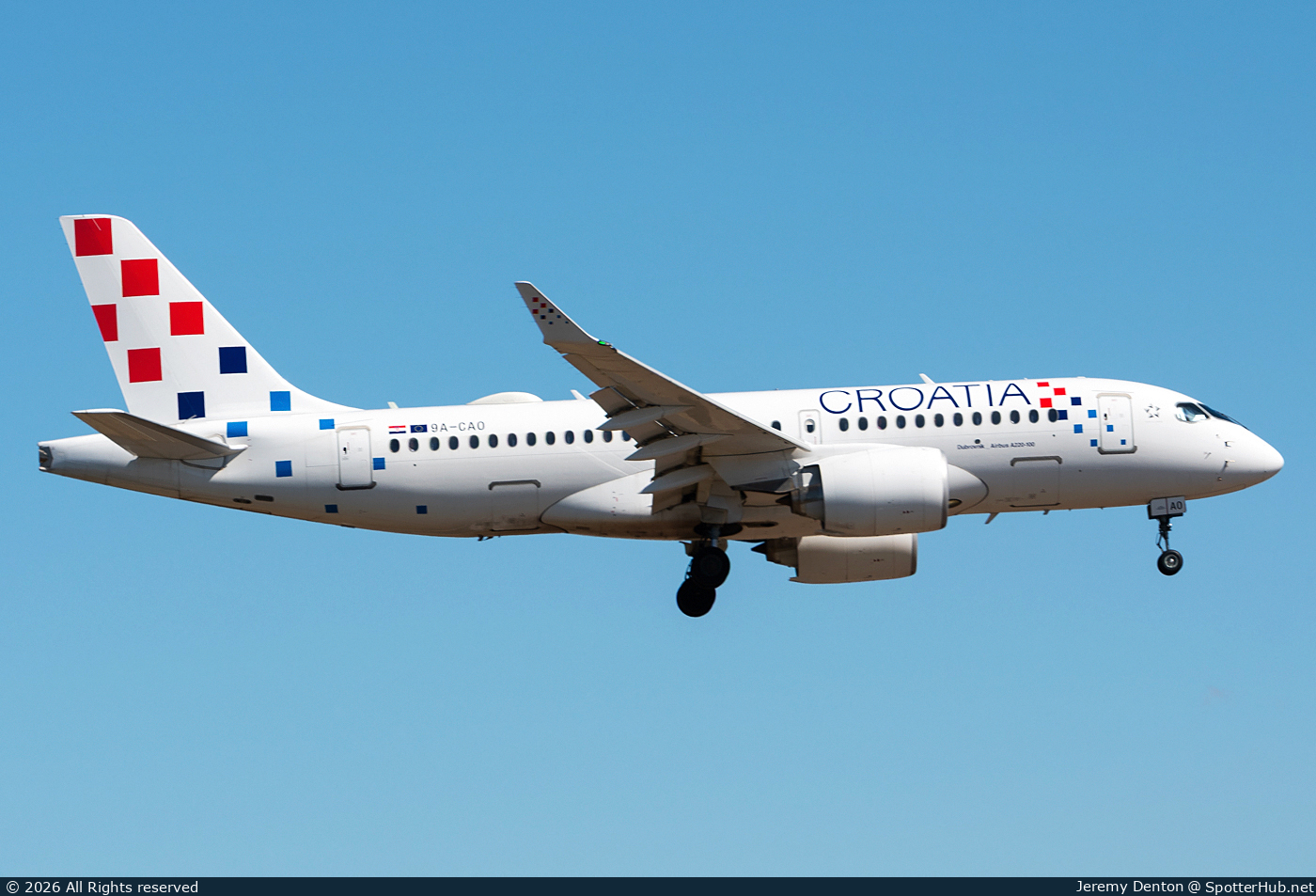 Photo of 9A-CAO - Airbus A220-100 operated by Croatia Airlines