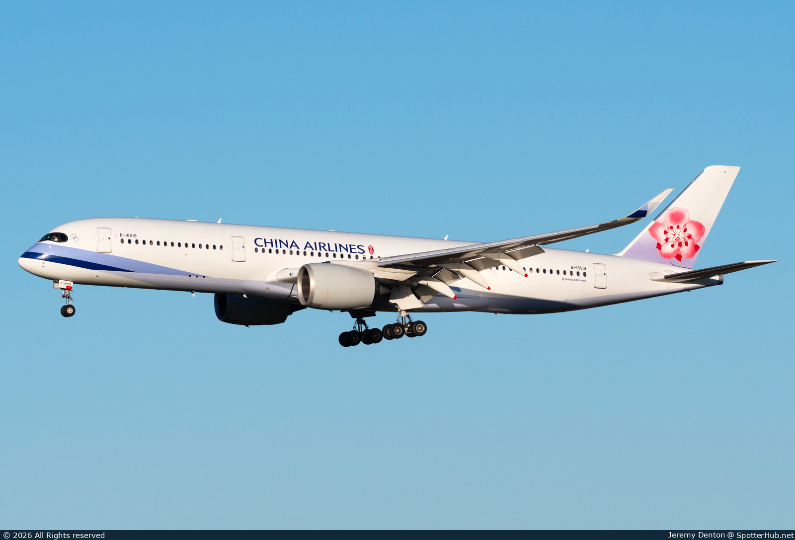 Photo of B-18919 - Airbus A350-941 operated by China Airlines