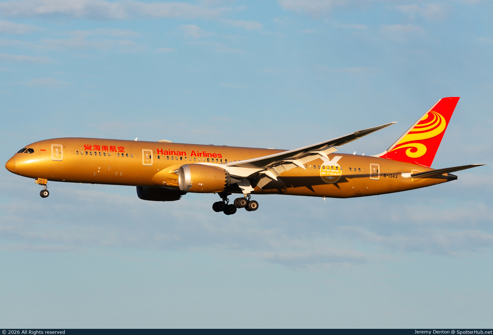 Photo of B-1343 - Boeing 787-9 Dreamliner operated by Hainan Airlines