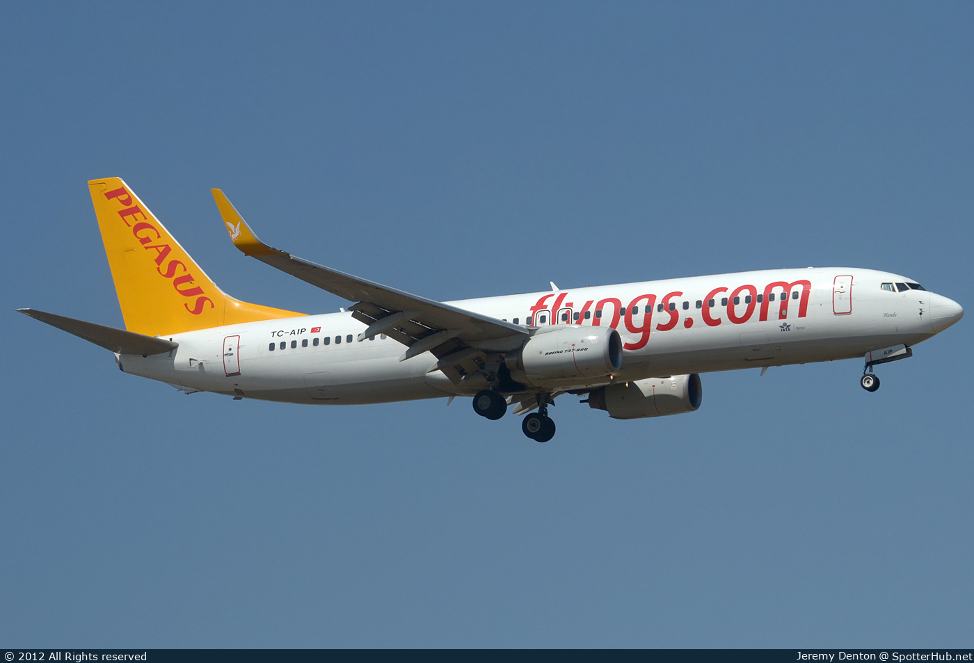 Photo of TC-AIP - Boeing 737-82R operated by Pegasus Airlines