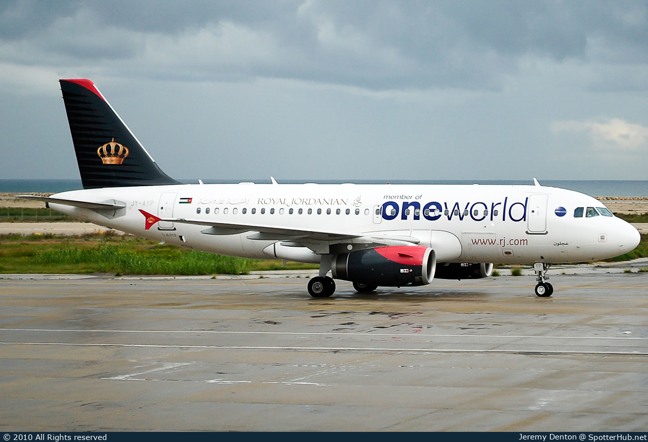 Photo of JY-AYP - Airbus A319-132 operated by Royal Jordanian Airlines