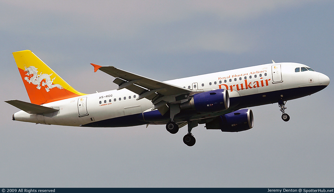 Photo of A5-RGG - Airbus A319-115 operated by Drukair — Royal Bhutan Airlines