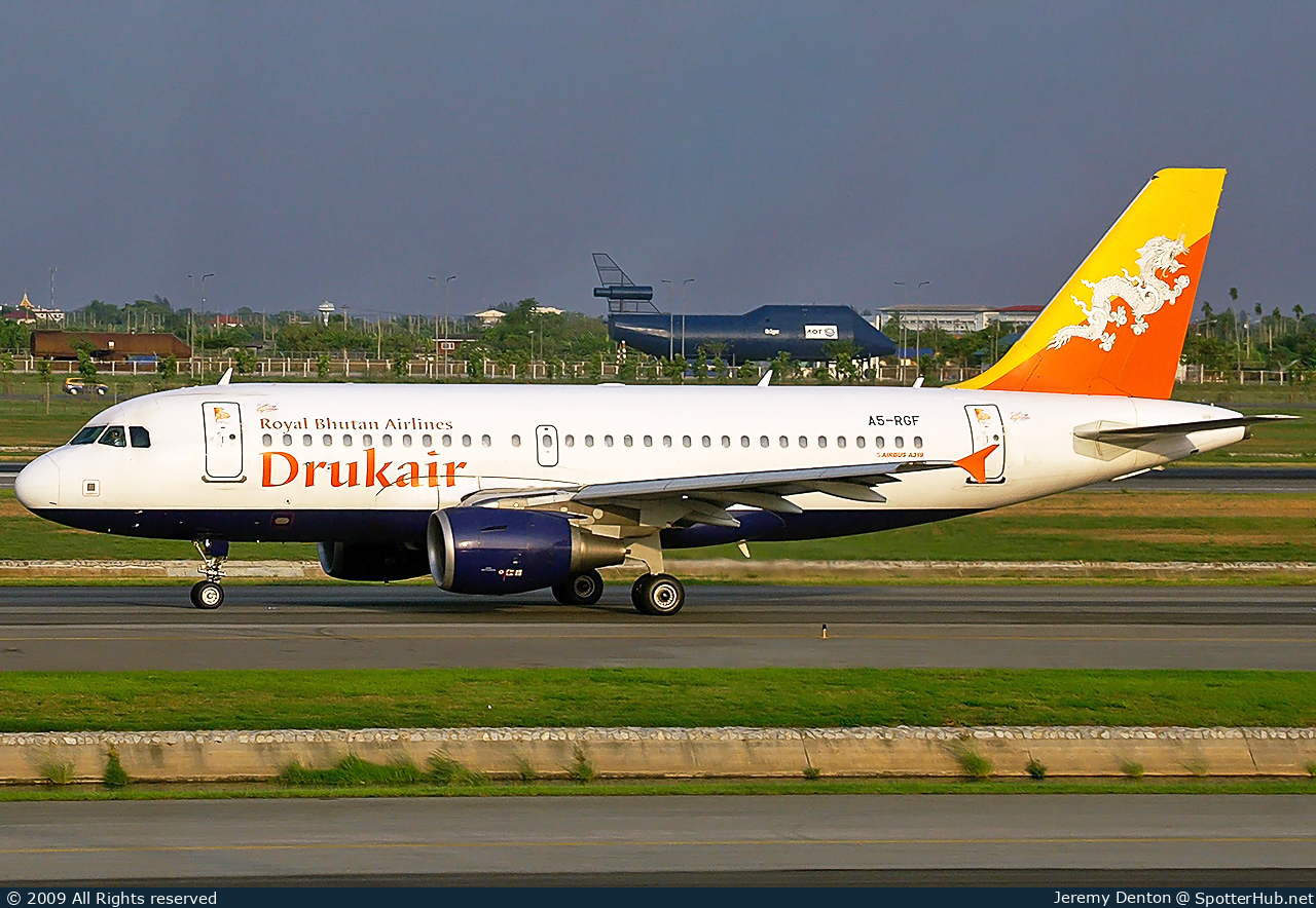 Photo of A5-RGF - Airbus A319-115 operated by Drukair — Royal Bhutan Airlines