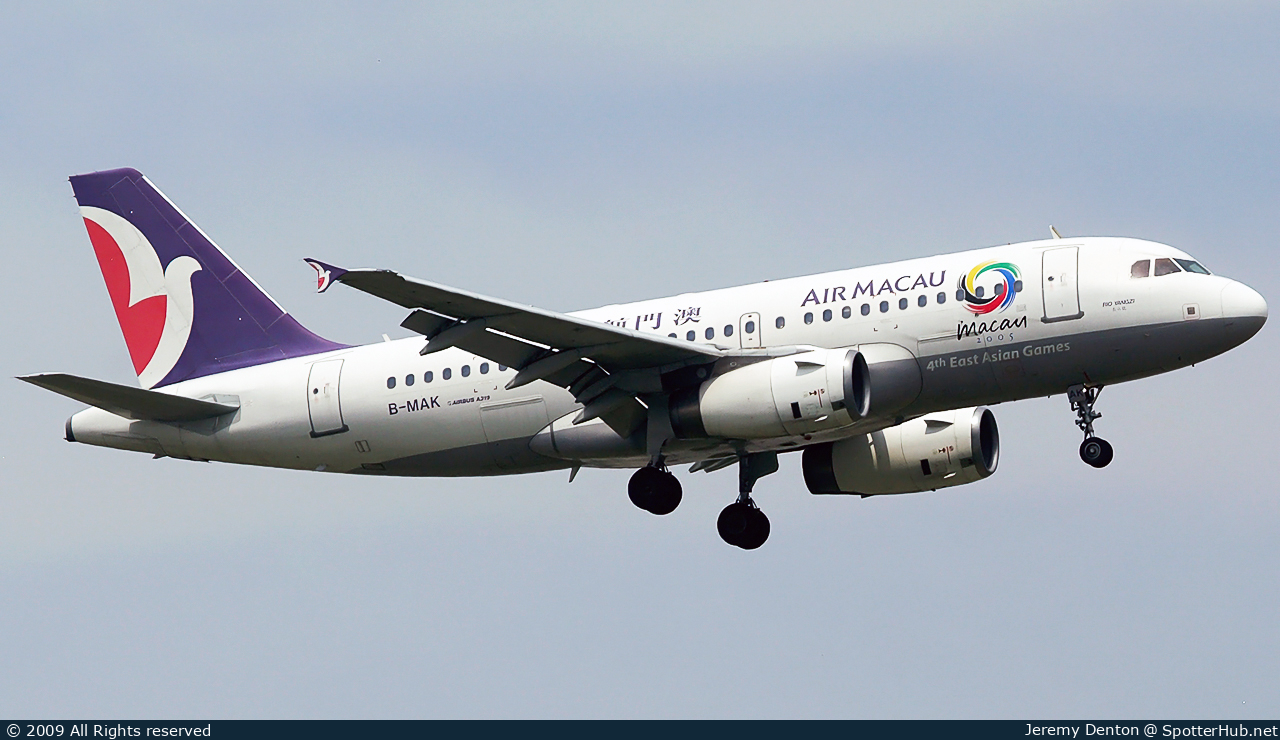 Photo of B-MAK - Airbus A319-132 operated by Air Macau