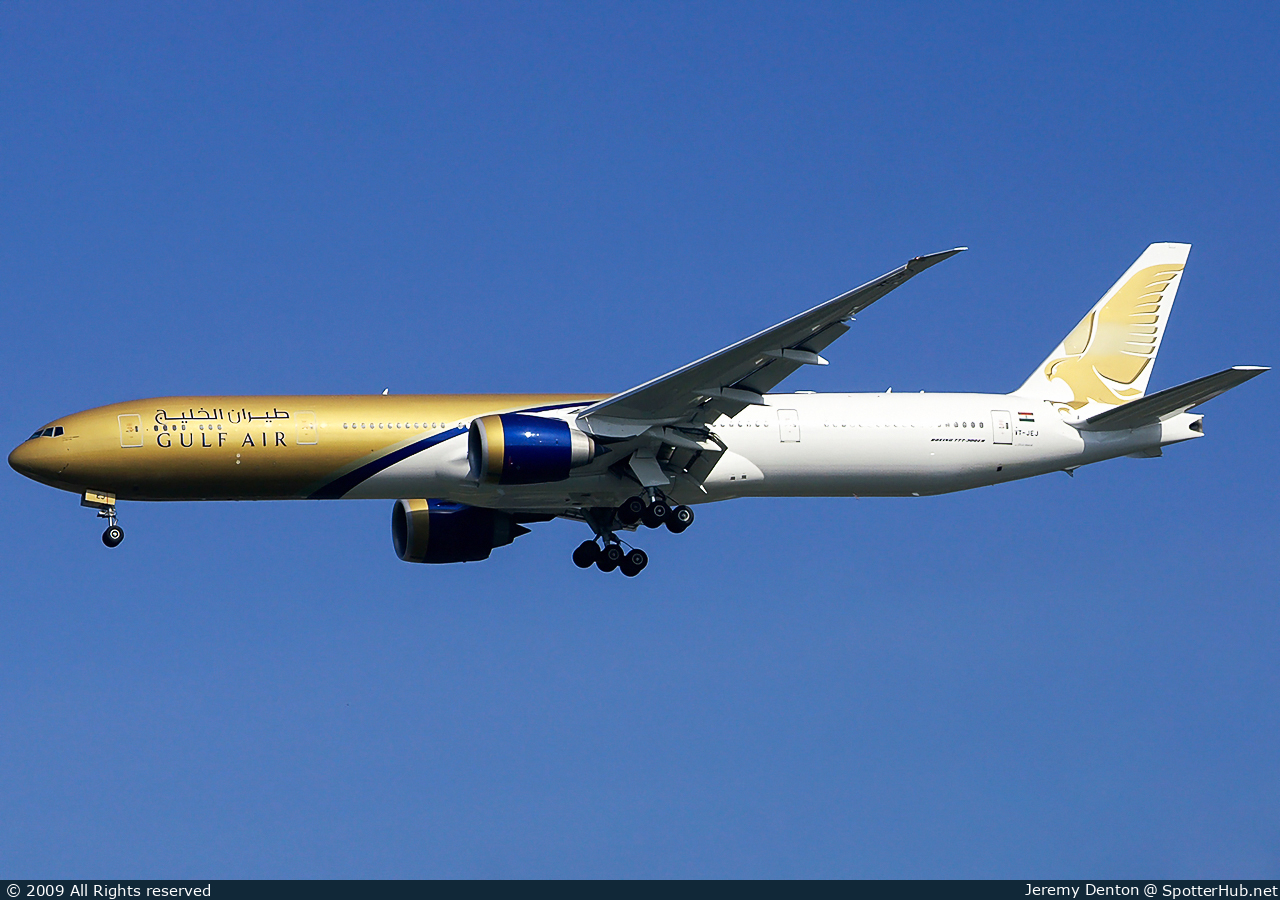 Photo of VT-JEJ - Boeing 777-35R(ER) operated by Gulf Air (opb Jet Airways)