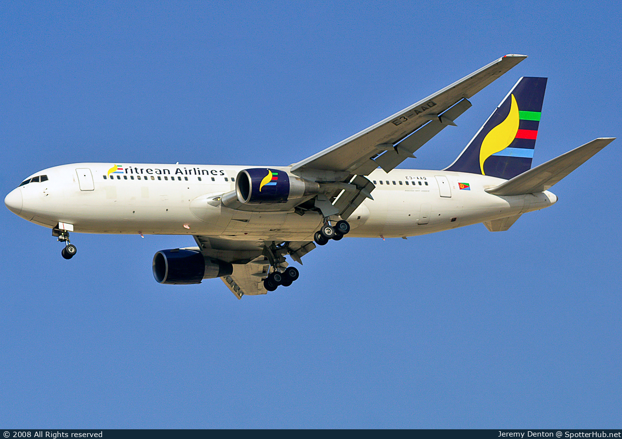 Photo of E3-AAQ - Boeing 767-238(ER) operated by Eritrean Airlines