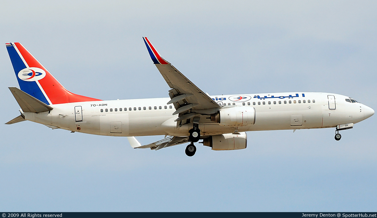 Photo of 7O-ADN - Boeing 737-8Q8 operated by Yemenia