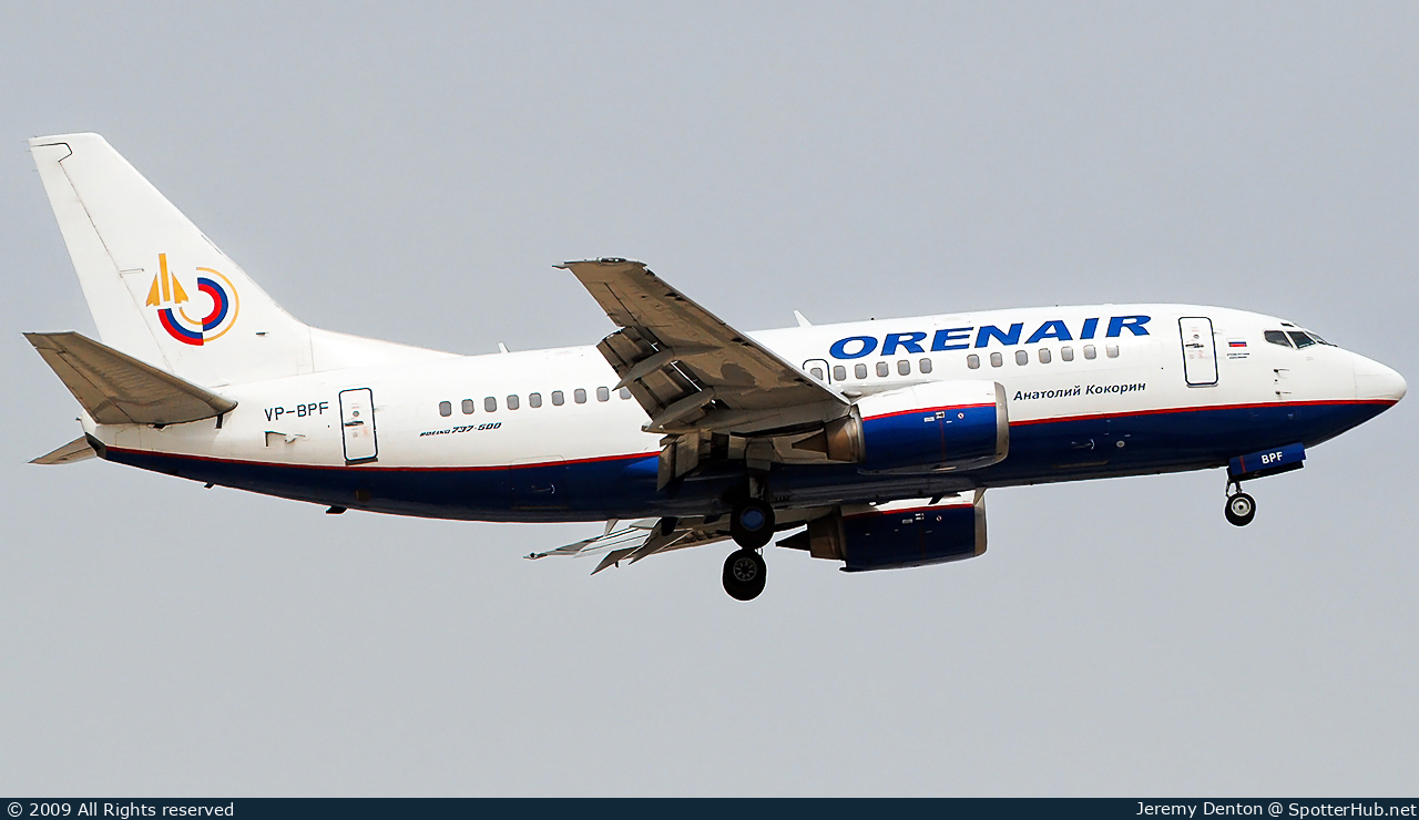 Photo of VP-BPF - Boeing 737-5H6 operated by Orenair