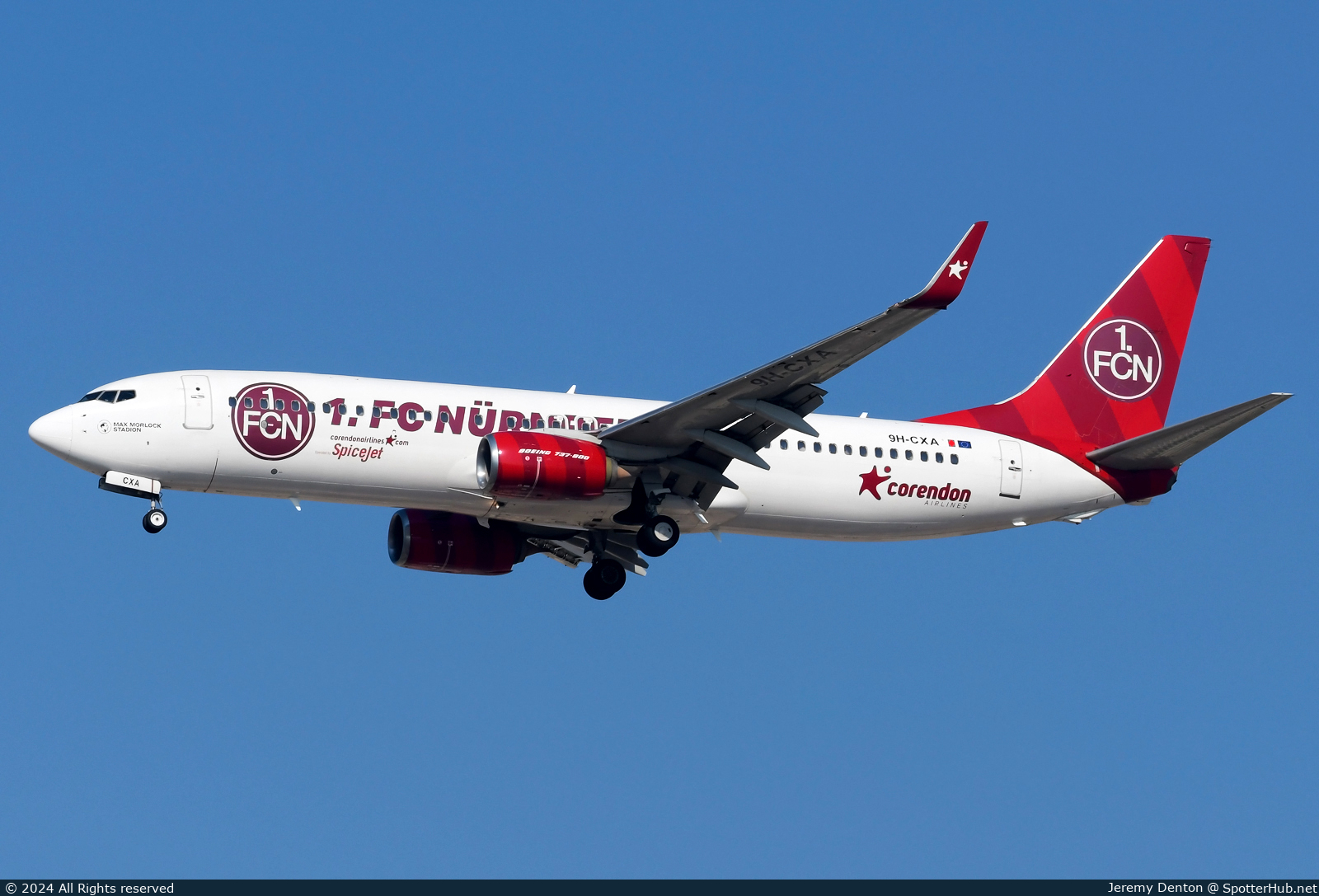 Photo of 9H-CXA - Boeing 737-85R operated by SpiceJet (opb Corendon Airlines Europe)