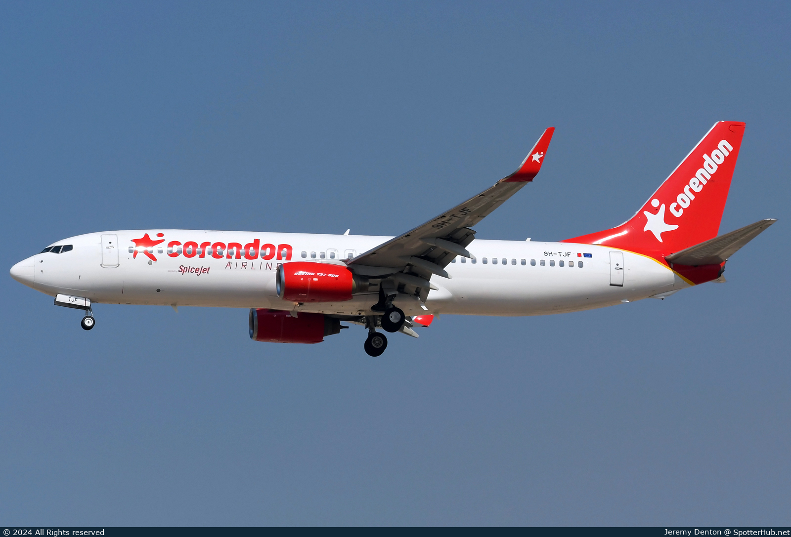 Photo of 9H-TJF - Boeing 737-85R operated by SpiceJet (opb Corendon Airlines Europe)