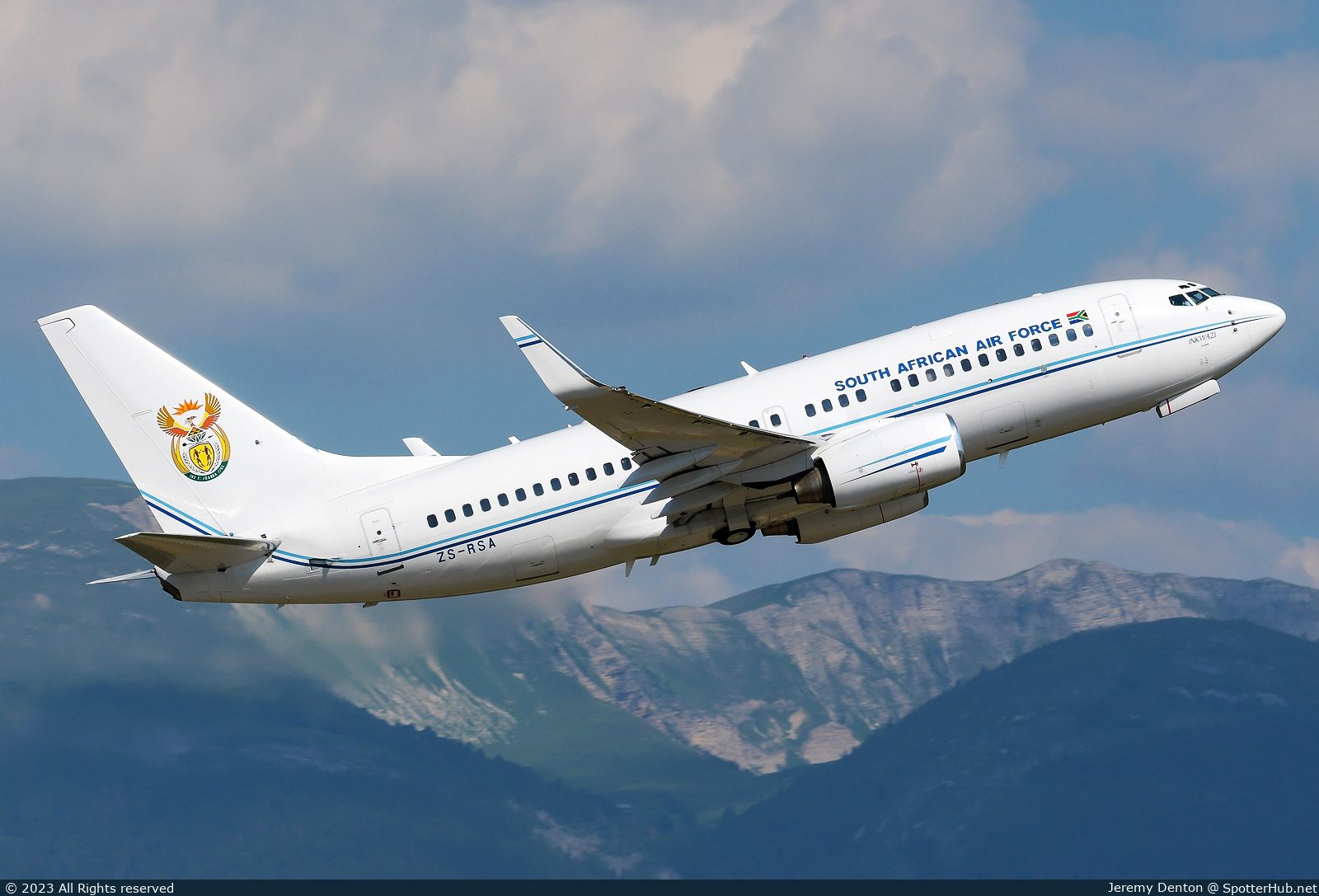 Photo of ZS-RSA - Boeing 737-7ED(BBJ) operated by South African Air Force