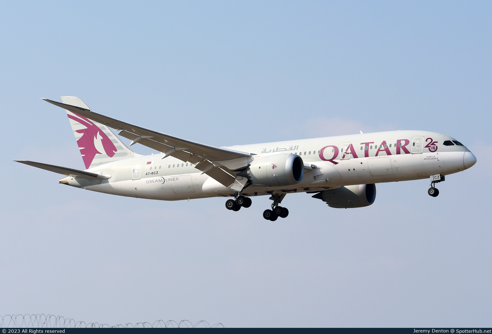 Photo of A7-BCZ - Boeing 787-8 Dreamliner operated by Qatar Airways