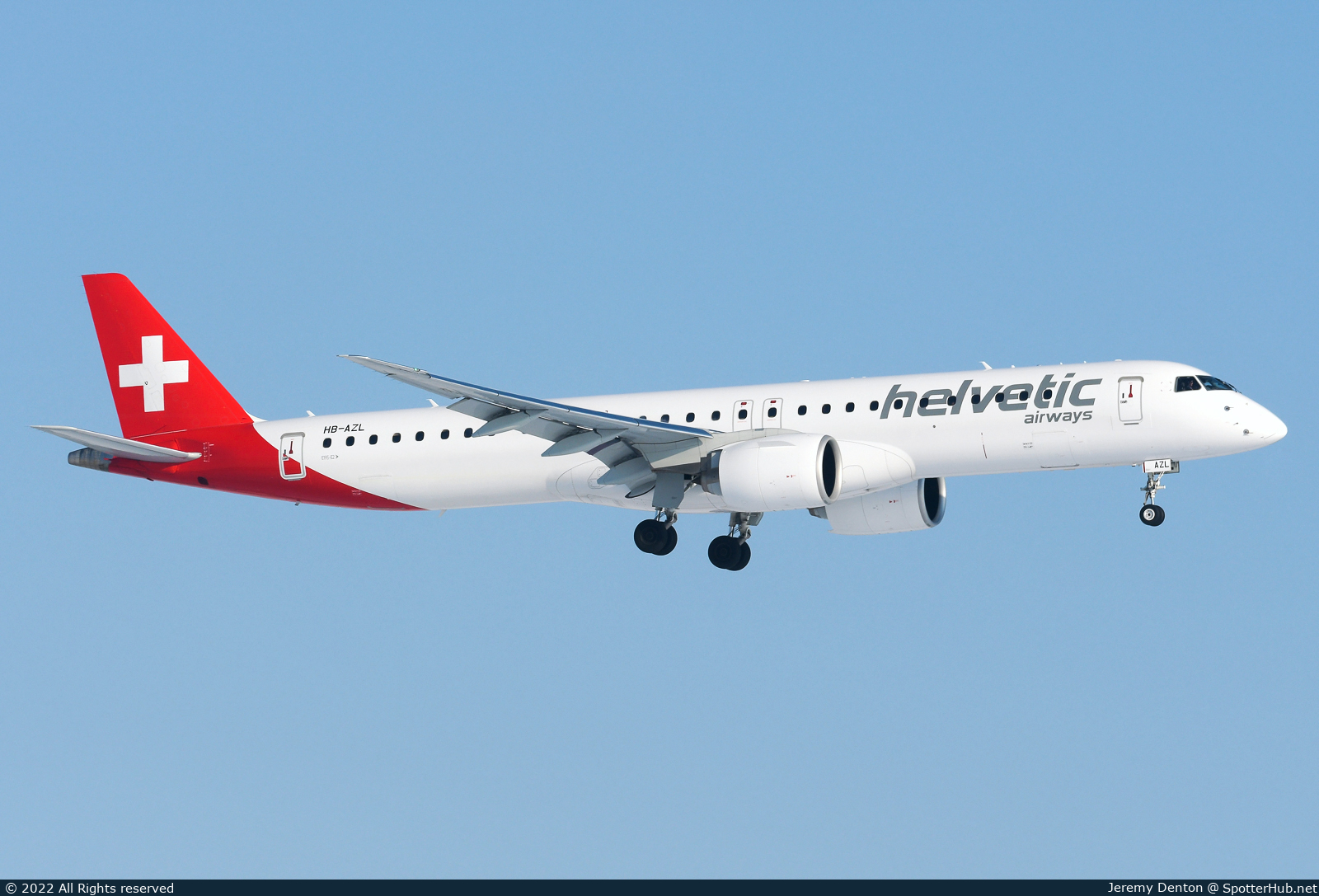 Photo of HB-AZL - Embraer ERJ-195-E2 operated by Helvetic Airways