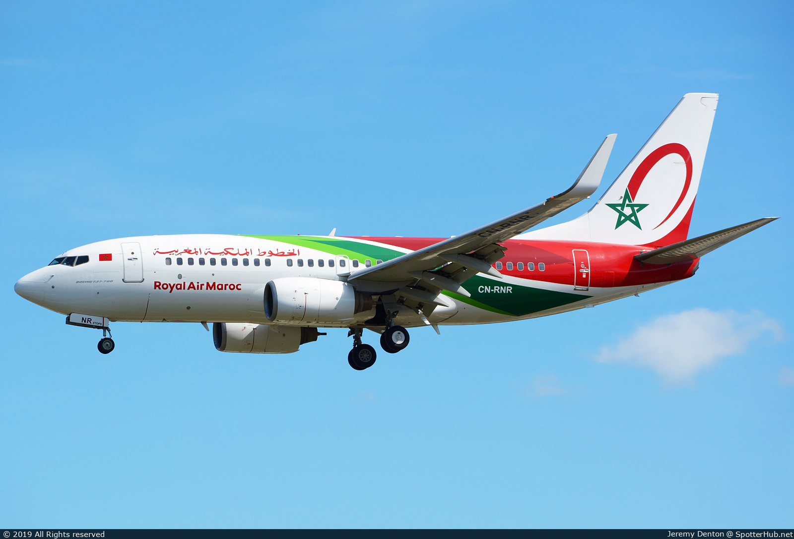 Photo of CN-RNR - Boeing 737-7B6 operated by Royal Air Maroc