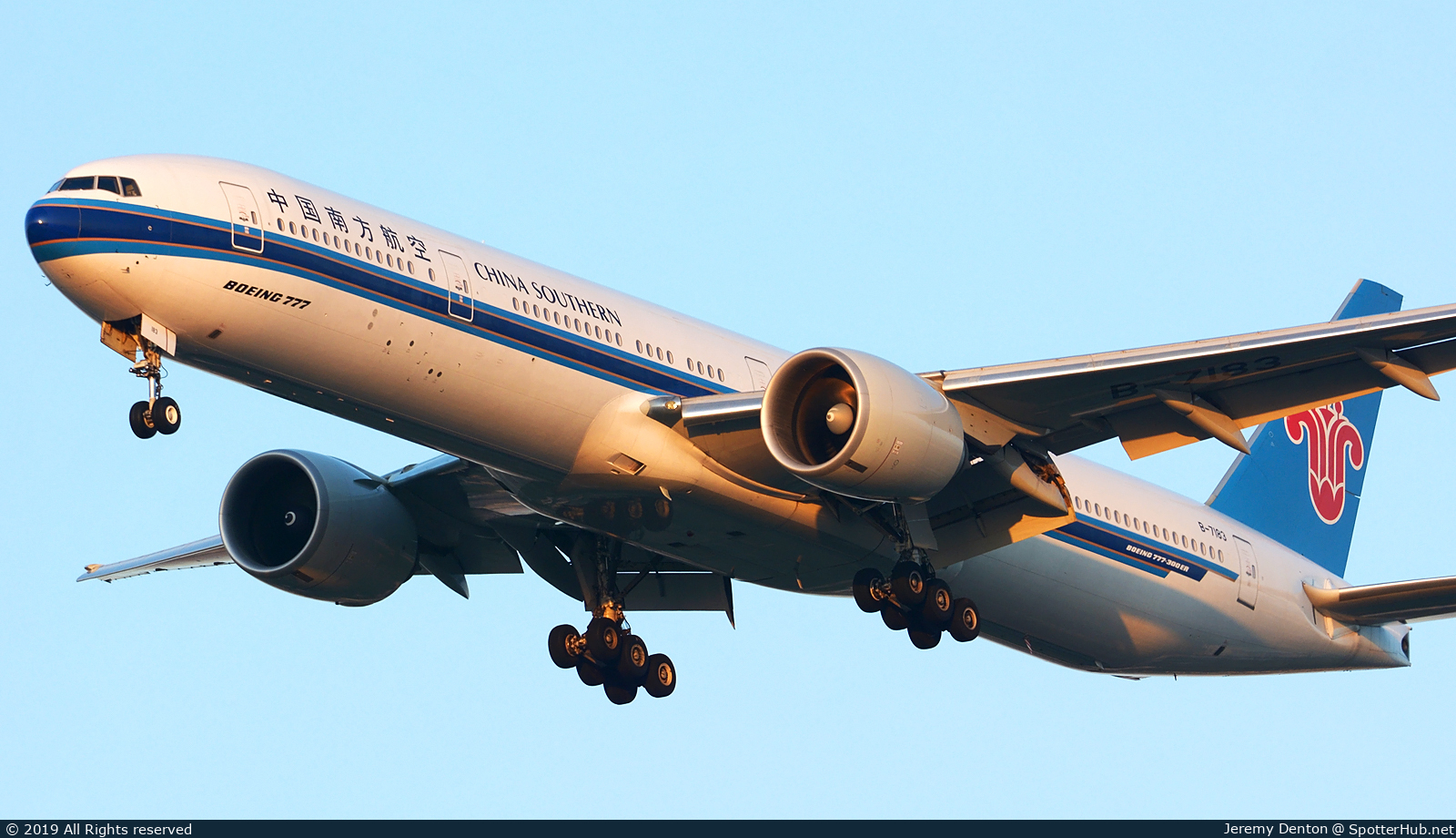 Photo of B-7183 - Boeing 777-31B(ER) operated by China Southern Airlines