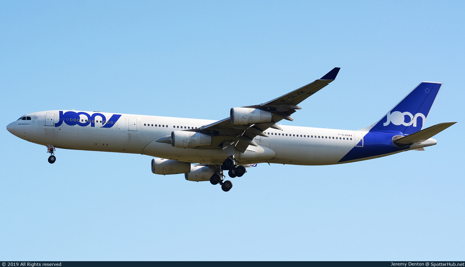 Photo of F-GLZK - Airbus A340-313 operated by Joon