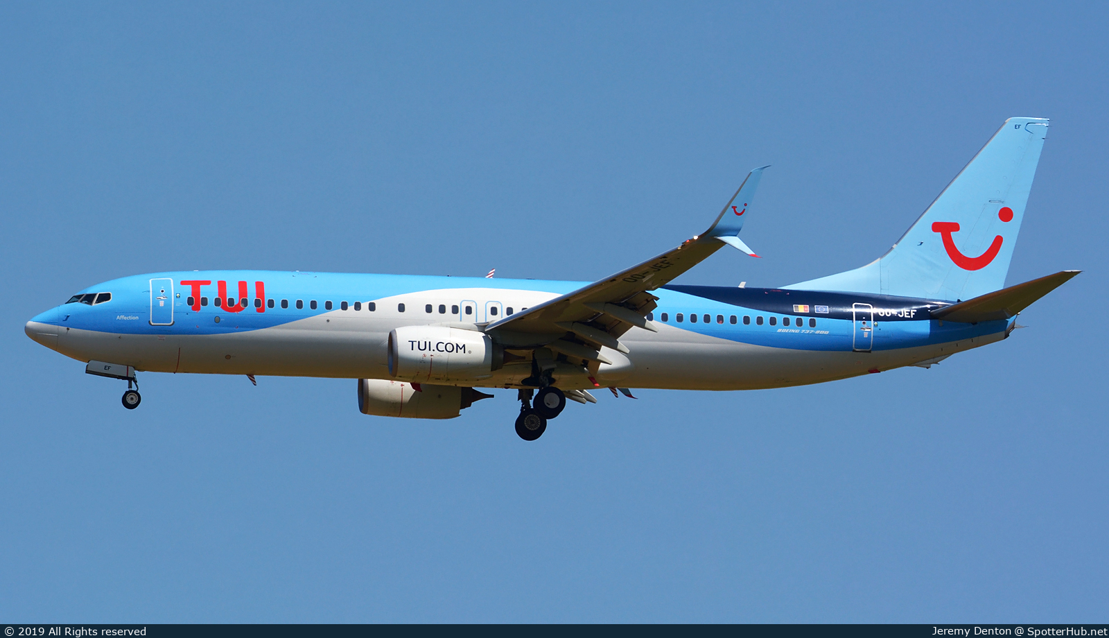 Photo of OO-JEF - Boeing 737-8K5 operated by TUI Airlines Belgium