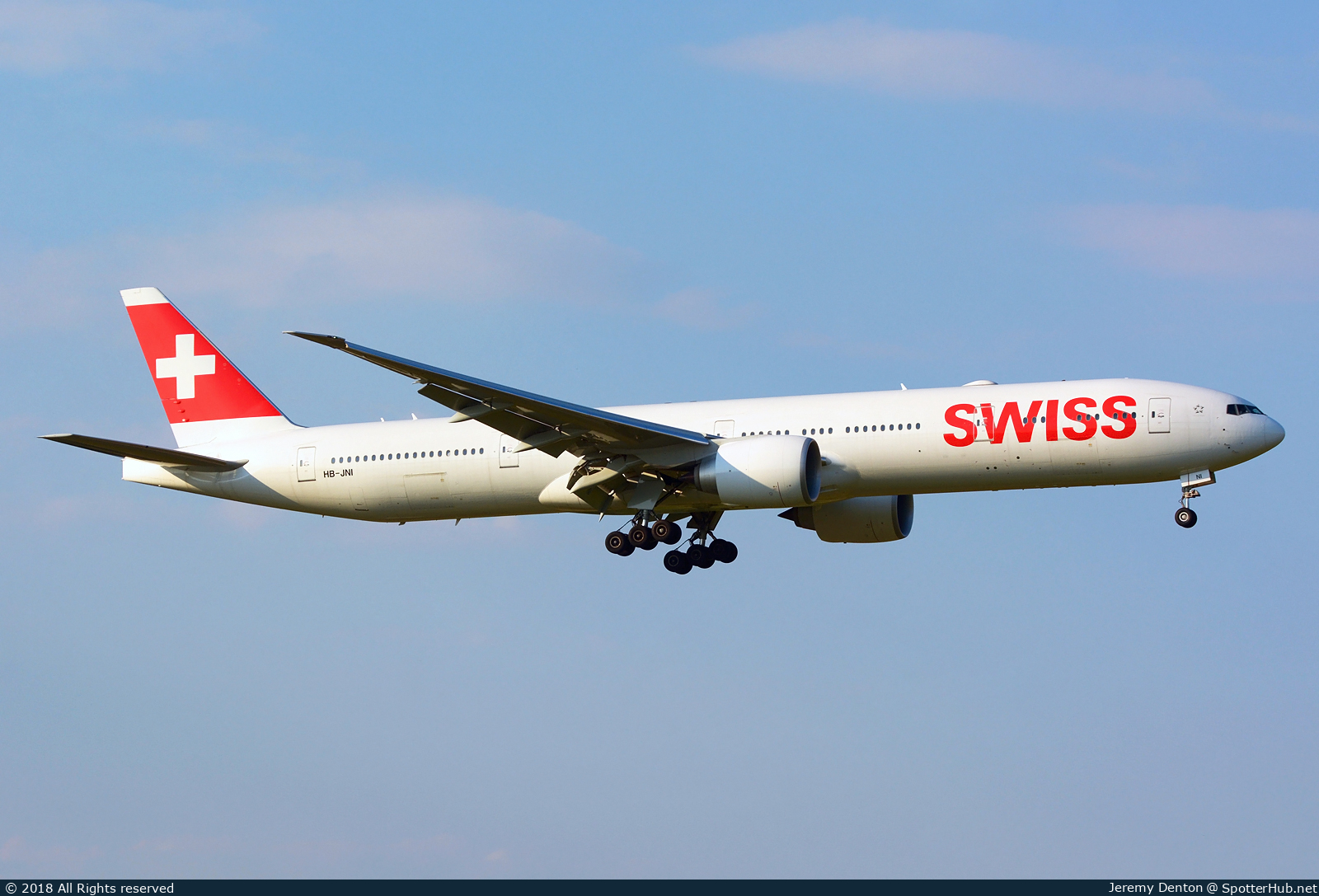 Photo of HB-JNI - Boeing 777-3DE(ER) operated by Swiss International Air Lines