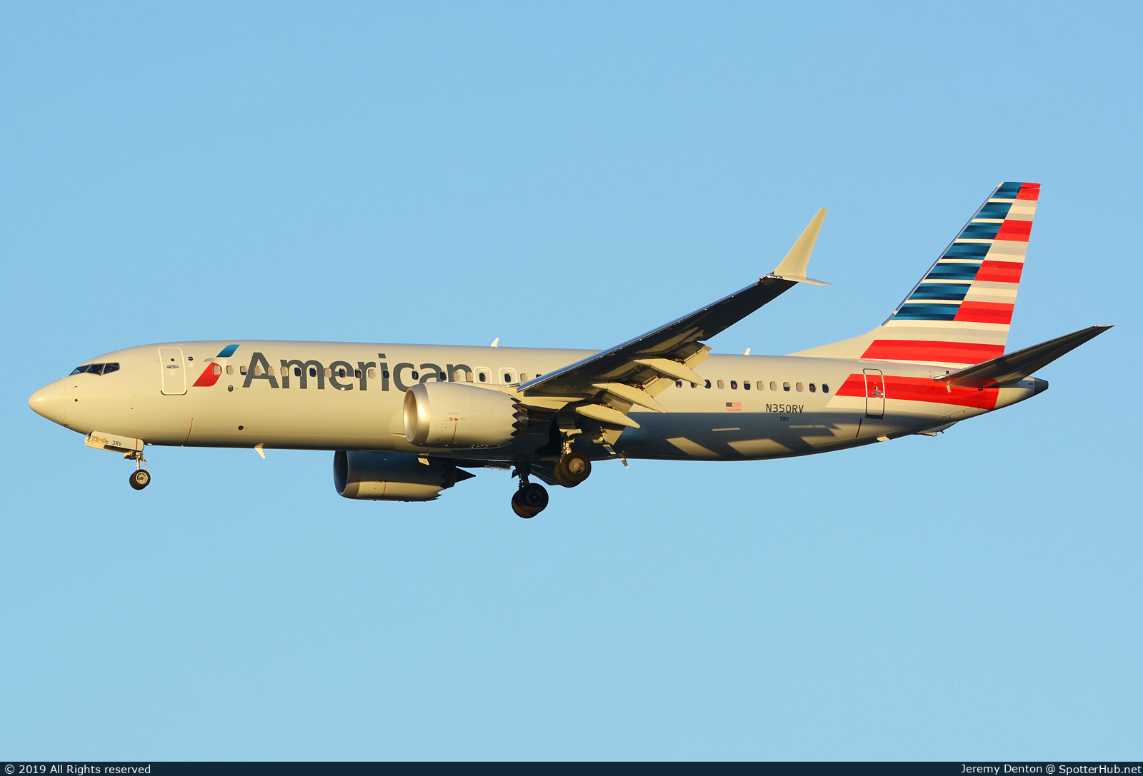 Photo of N350RV - Boeing 737 MAX 8 operated by American Airlines