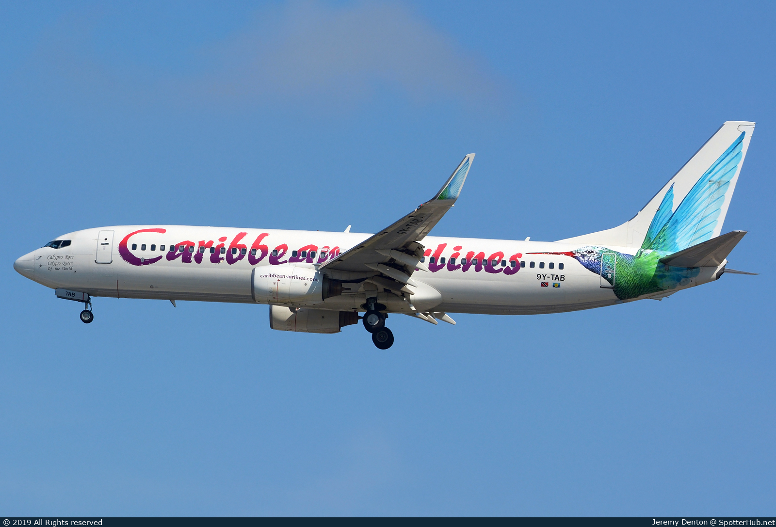 Photo of 9Y-TAB - Boeing 737-8Q8 operated by Caribbean Airlines