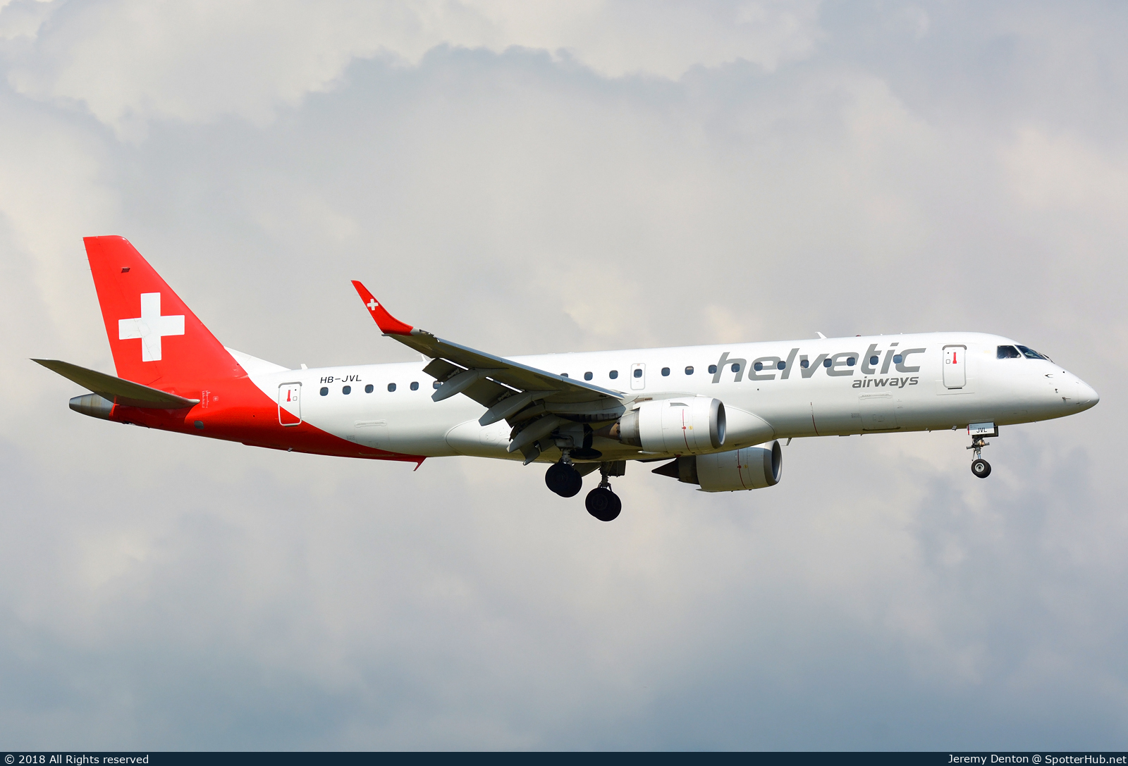 Photo of HB-JVL - Embraer ERJ-190LR operated by Helvetic Airways
