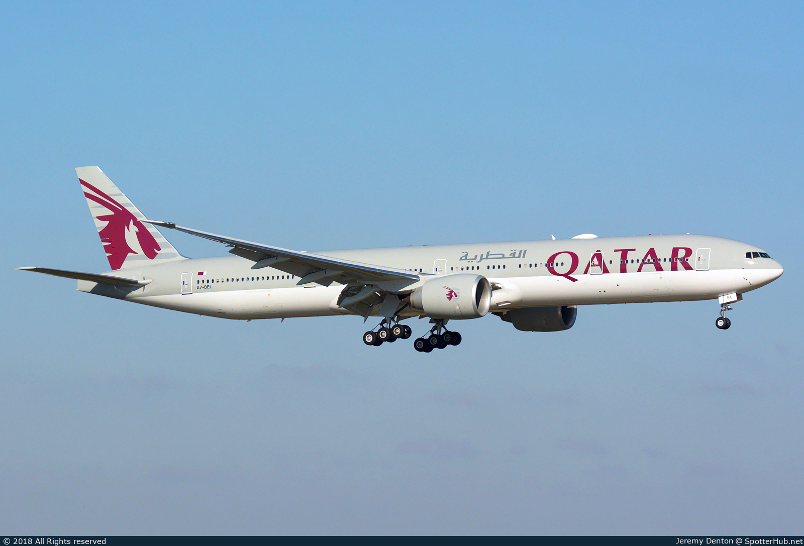 Photo of A7-BEL - Boeing 777-3DZ(ER) operated by Qatar Airways