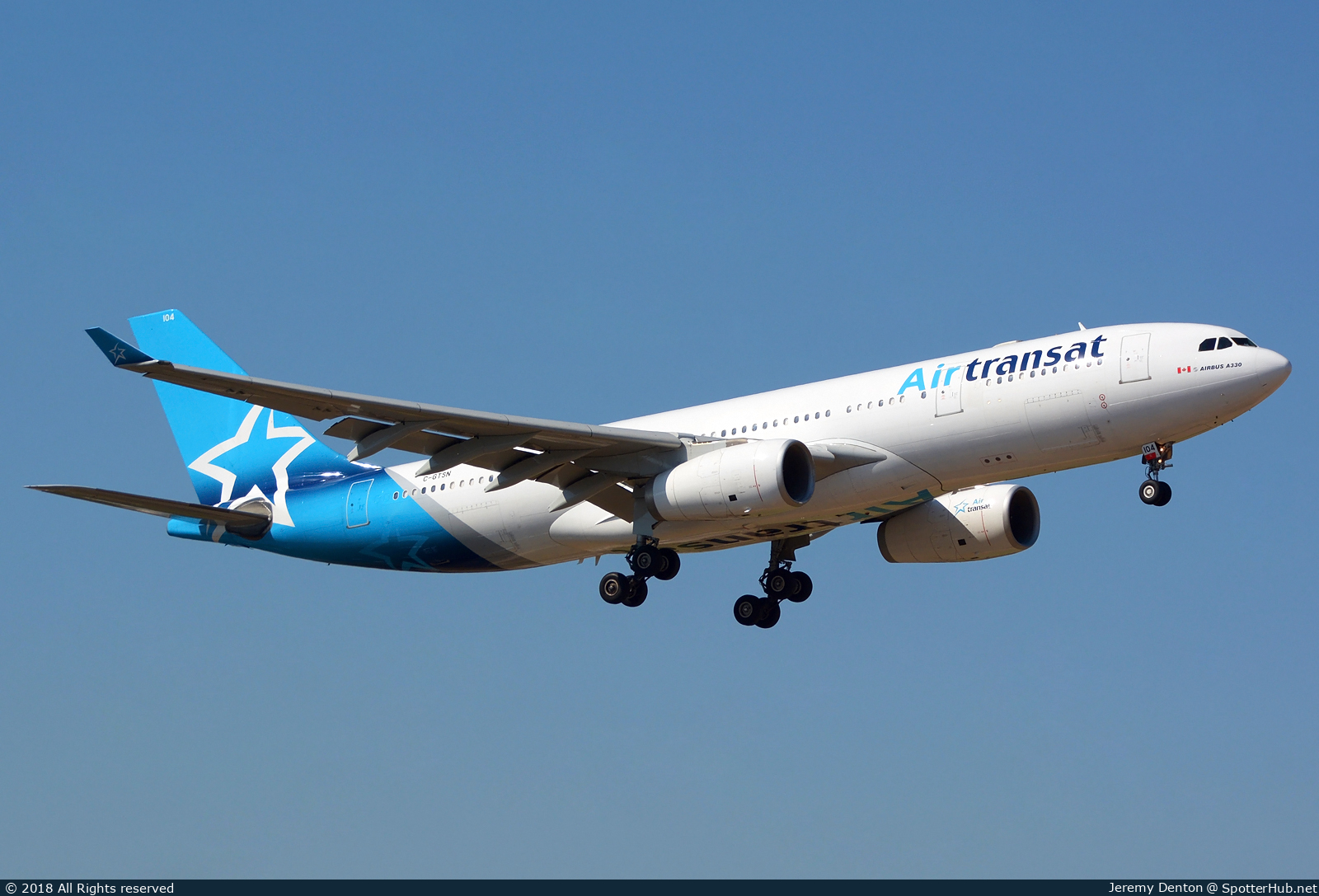 Photo of C-GTSN - Airbus A330-243 operated by Air Transat
