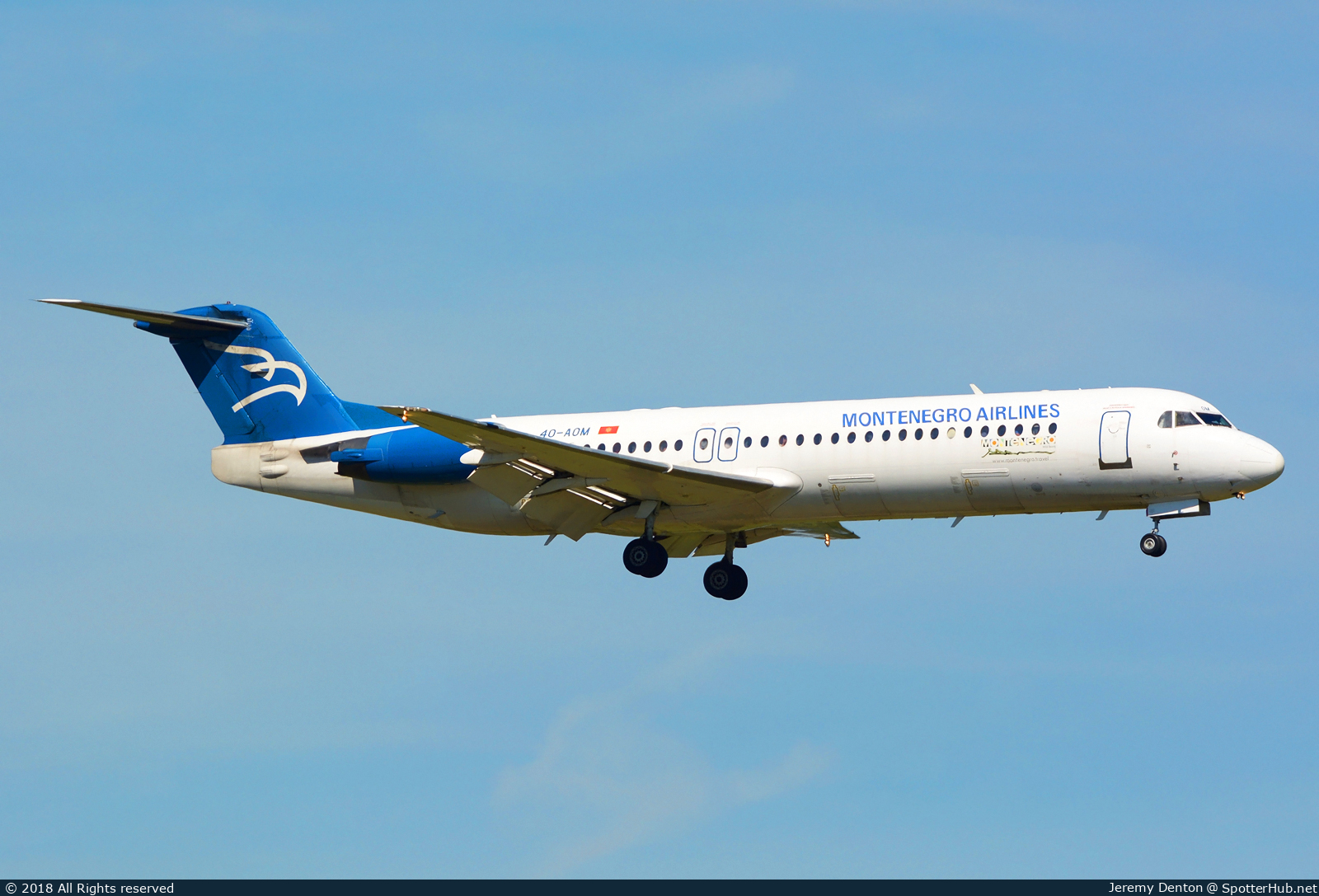 Photo of 4O-AOM - Fokker 100 operated by Montenegro Airlines