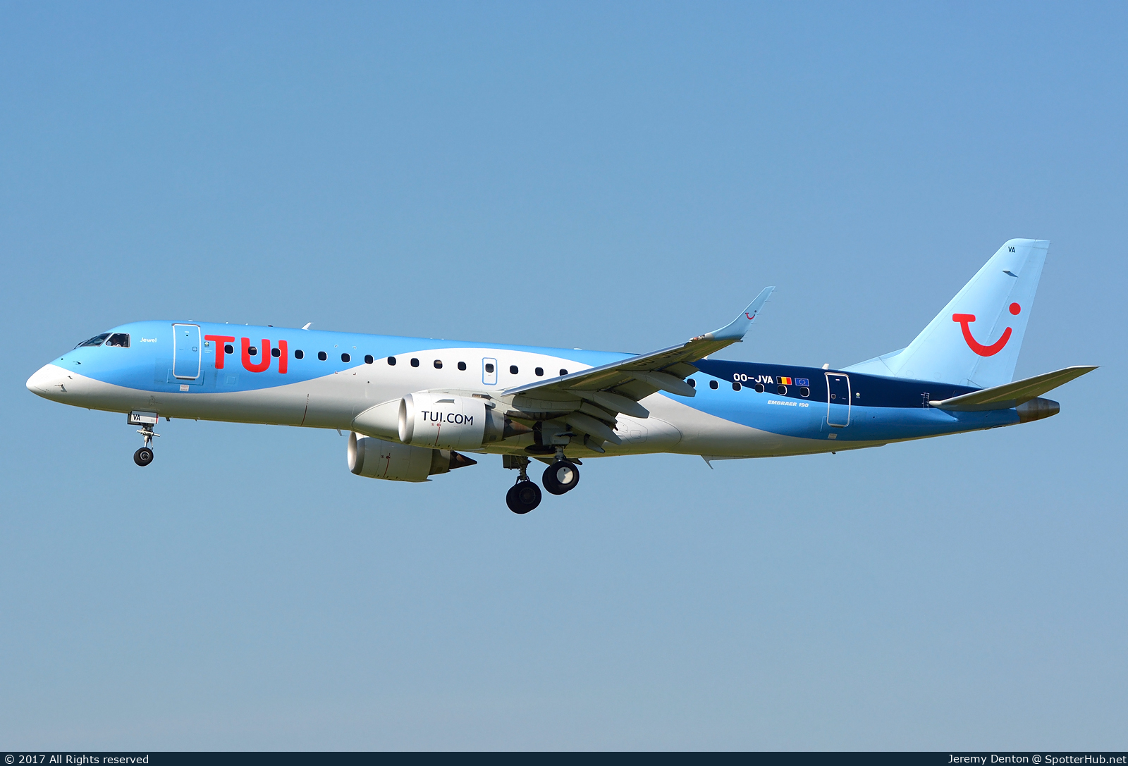 Photo of OO-JVA - Embraer ERJ-190STD operated by TUI Airlines Belgium