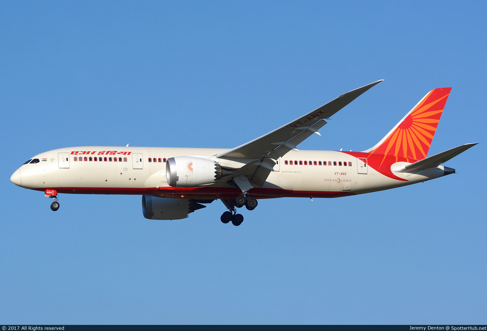 Photo of VT-ANX - Boeing 787-8 Dreamliner operated by Air India